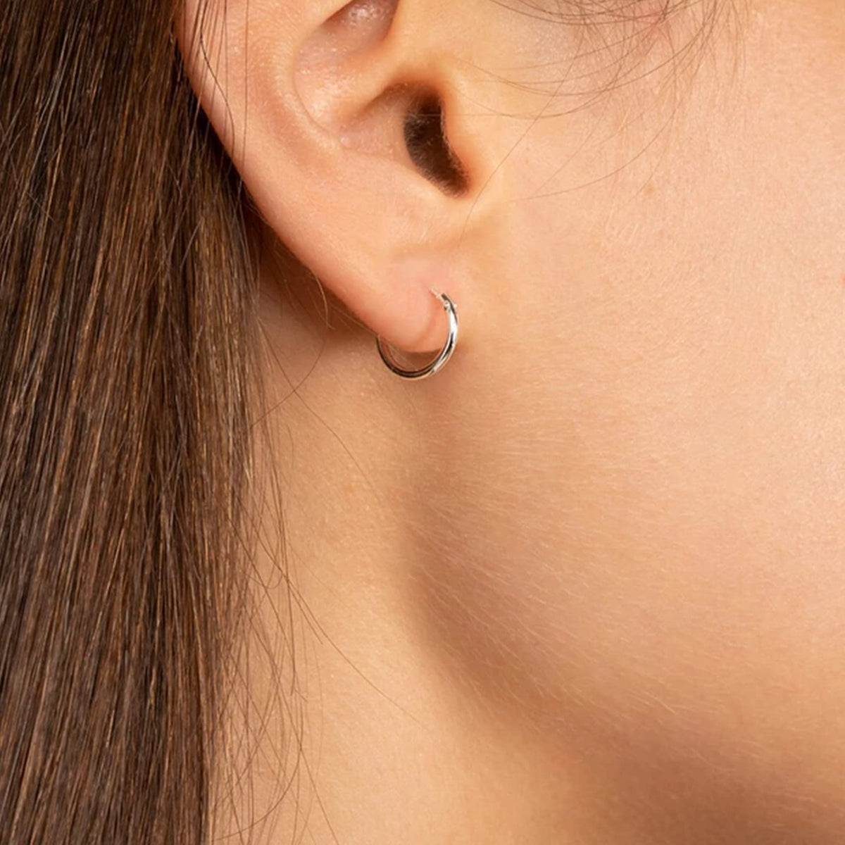 EPIRORA Silver Hoop Earrings - 4 Pairs of Hypoallergenic 925 Sterling Silver Cartilage Small Hoop Earrings for Women & Men(10mm &12mm)