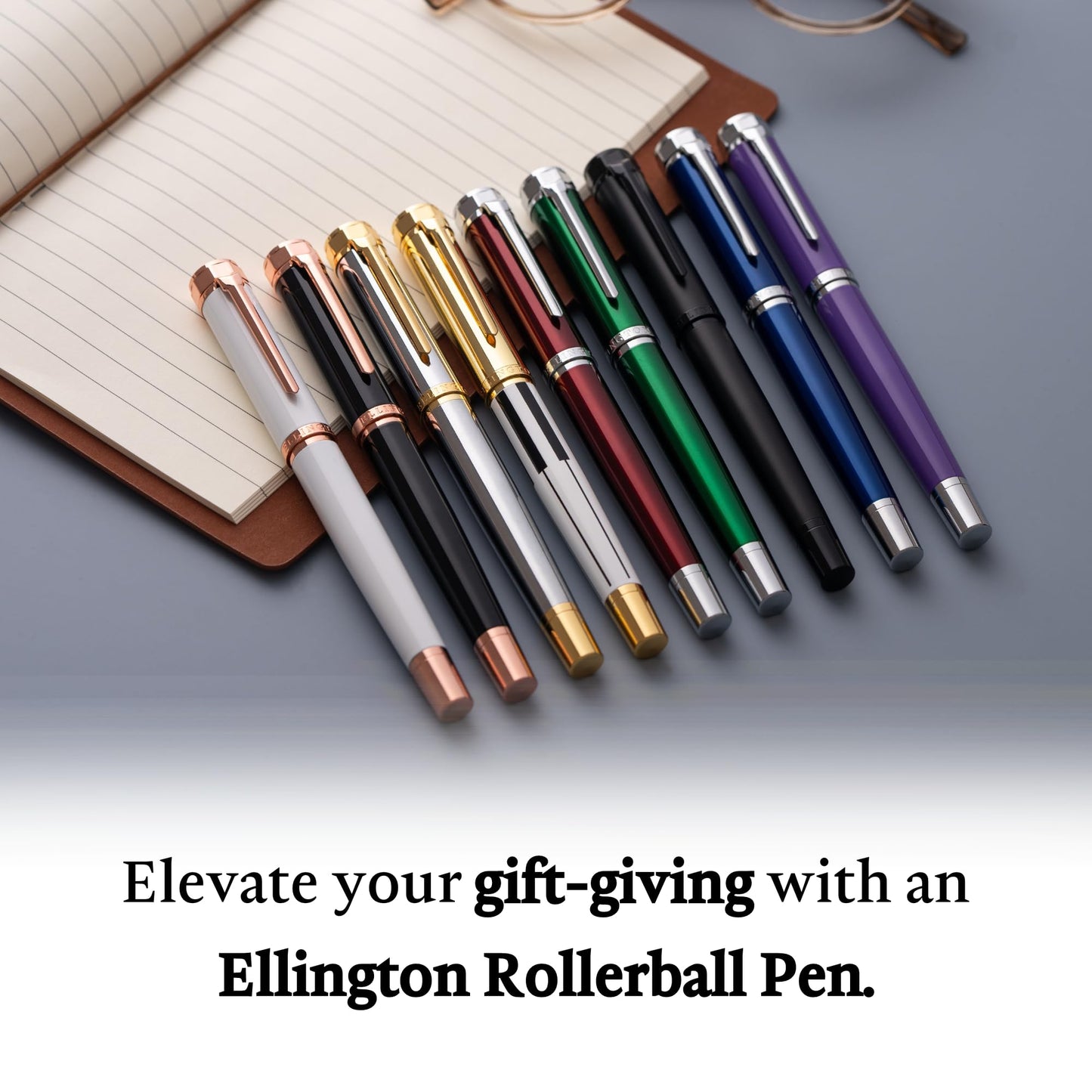 Ellington Pens Luxury Ballpoint Pen β Premium Quality, Smooth Writing Experience, Elegant Design, Includes 2 Ink Refills β Ideal for Professionals and Gift Giving (White Rose Gold)