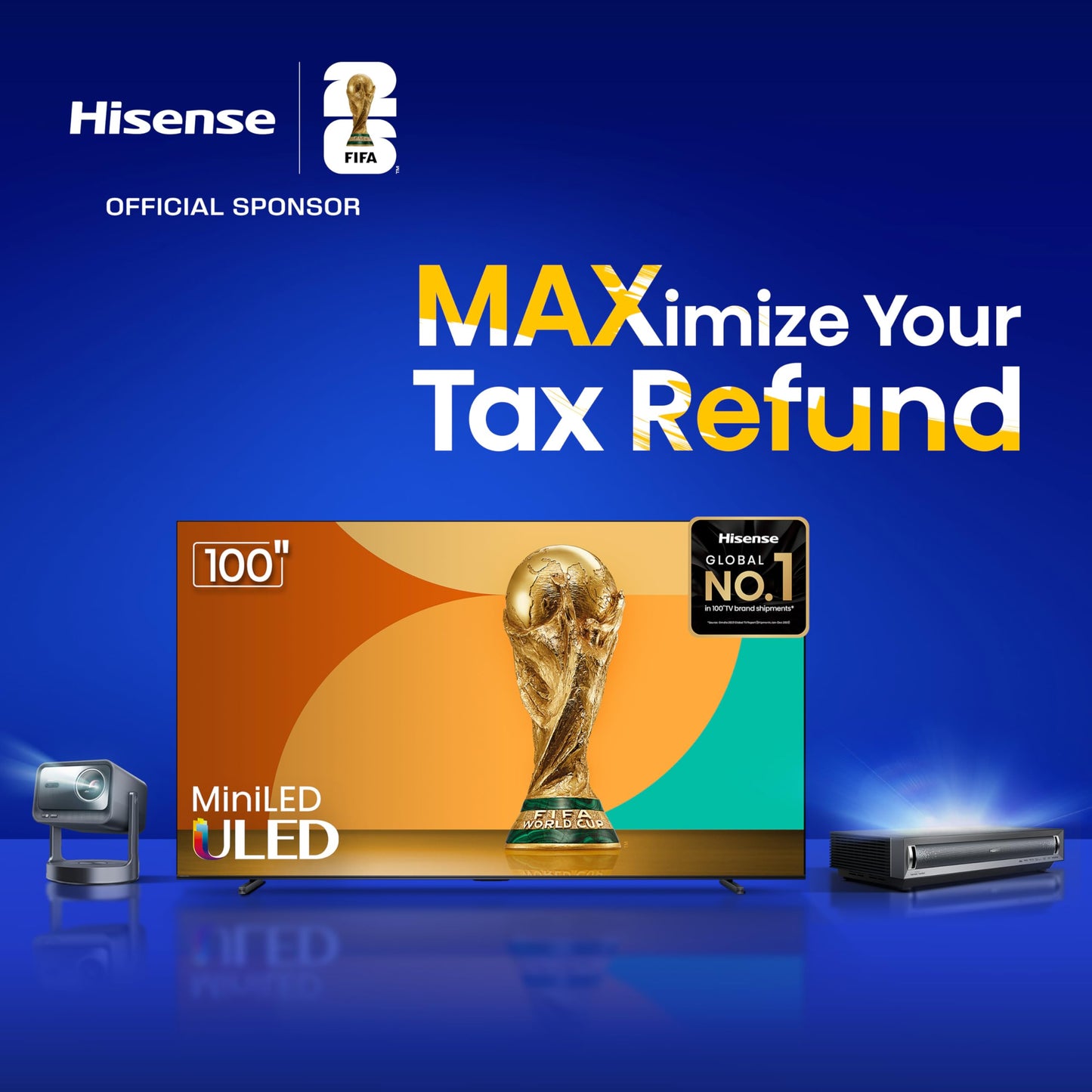 Hisense PX3-PRO Ultra Short Throw Triple Laser Projector, 4K UHD, 80” – 150”, 3,000 Lumens, 3000:1 Contrast, Dolby Vision & Atmos, IMAX Enhanced, 240 High Refresh Rate, Google TV, Designed for Xbox