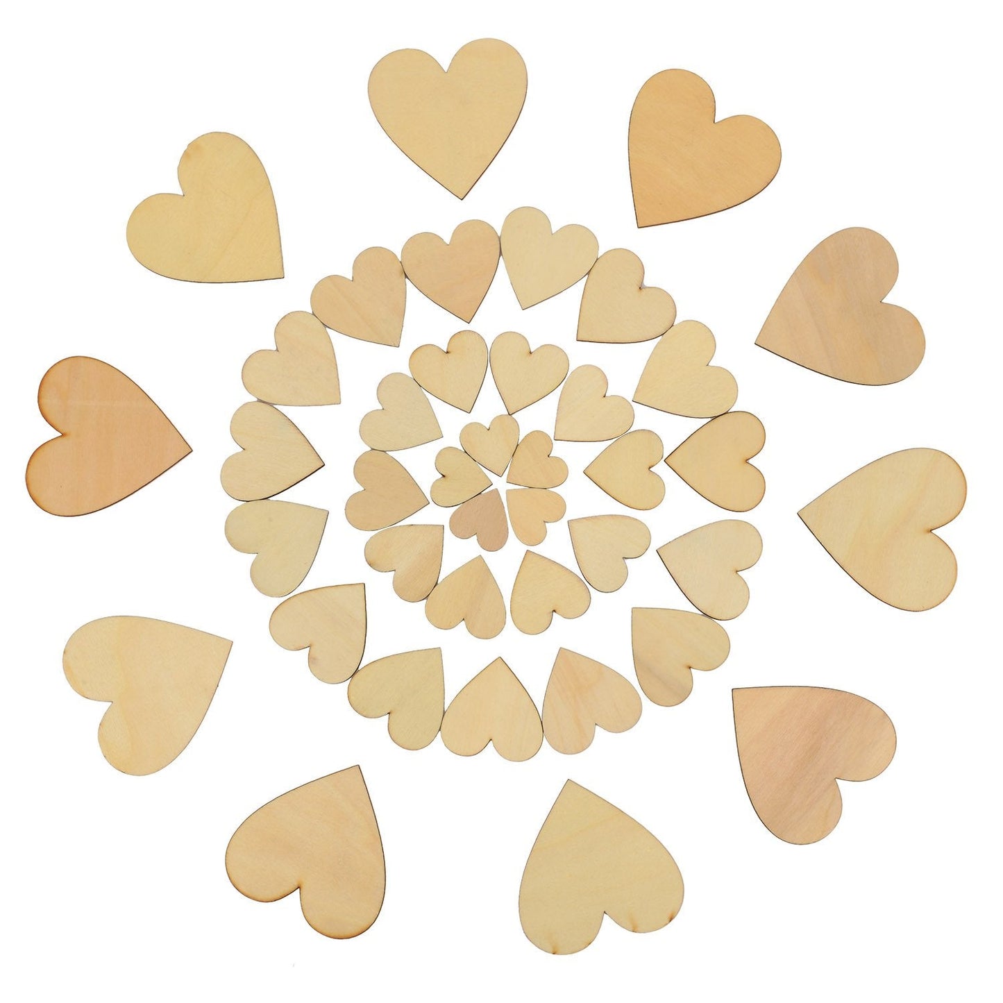 Outus 160 Pieces Valentine Blank Wood Heart Embellishments Wood Heart Slices for Wedding, Valentine, DIY, Arts, Crafts, Card Making