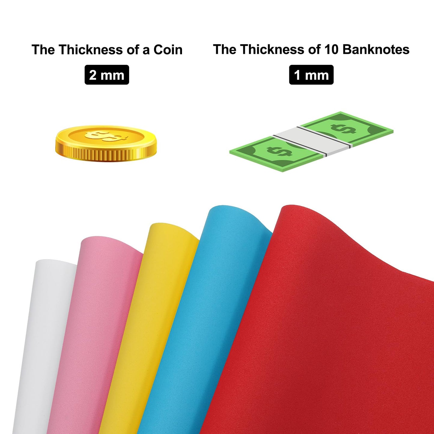 MECCANIXITY EVA Foam Sheets Pink 35.4 Inch x 19.7 Inch 1mm Thick Crafts Foam EVA Sheets for Costumes, Arts and Crafts Projects Pack of 10