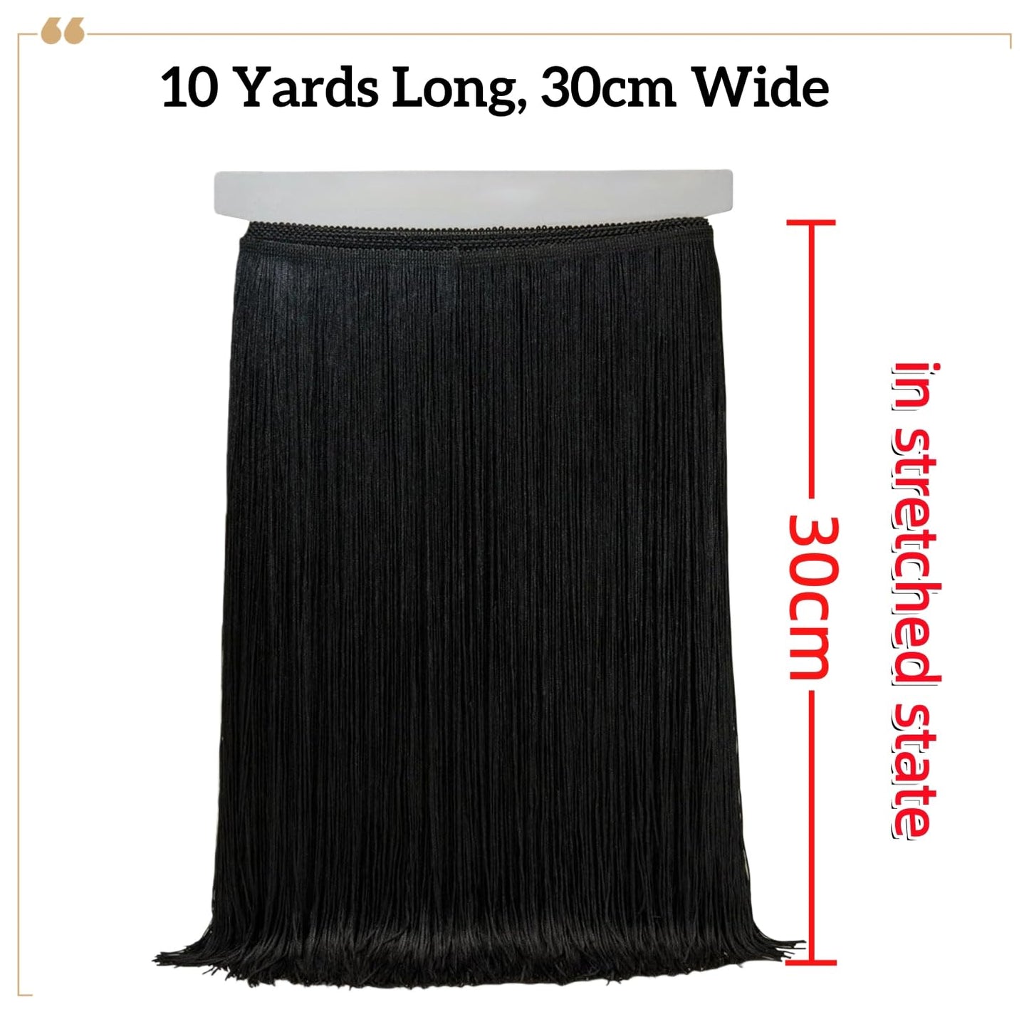 10 Yards 12'' Width Fringe Trim Tassel Sewing Trim Lace Polyerter Fibre Tassel for Clothes Accessories Latin Wedding Dress and DIY Lamp Shade Decoration (Light Blue)