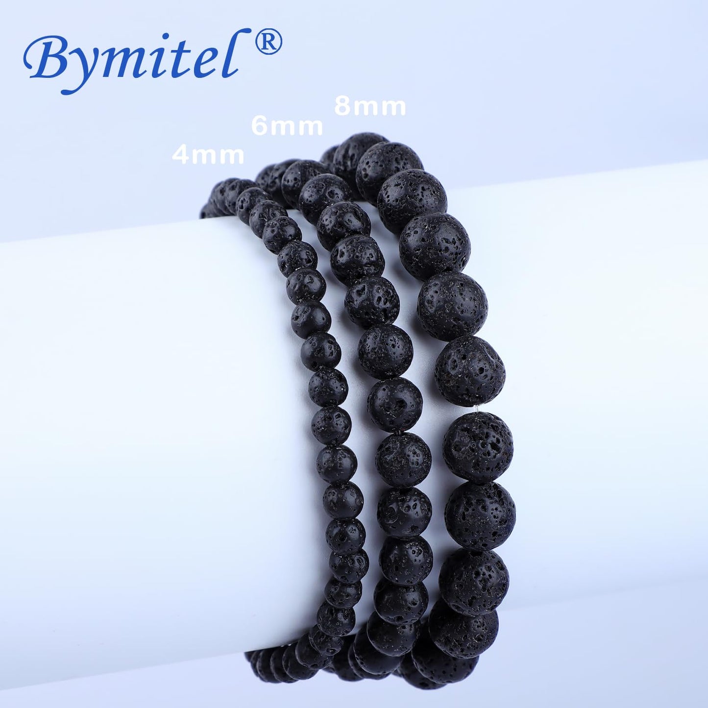 Bymitel 8mm Black Lava - Handmade Reiki Gemstone Stretch Bracelet, Natural Beauty & Spiritual Essence, Crystal Healing for Unisex Adults