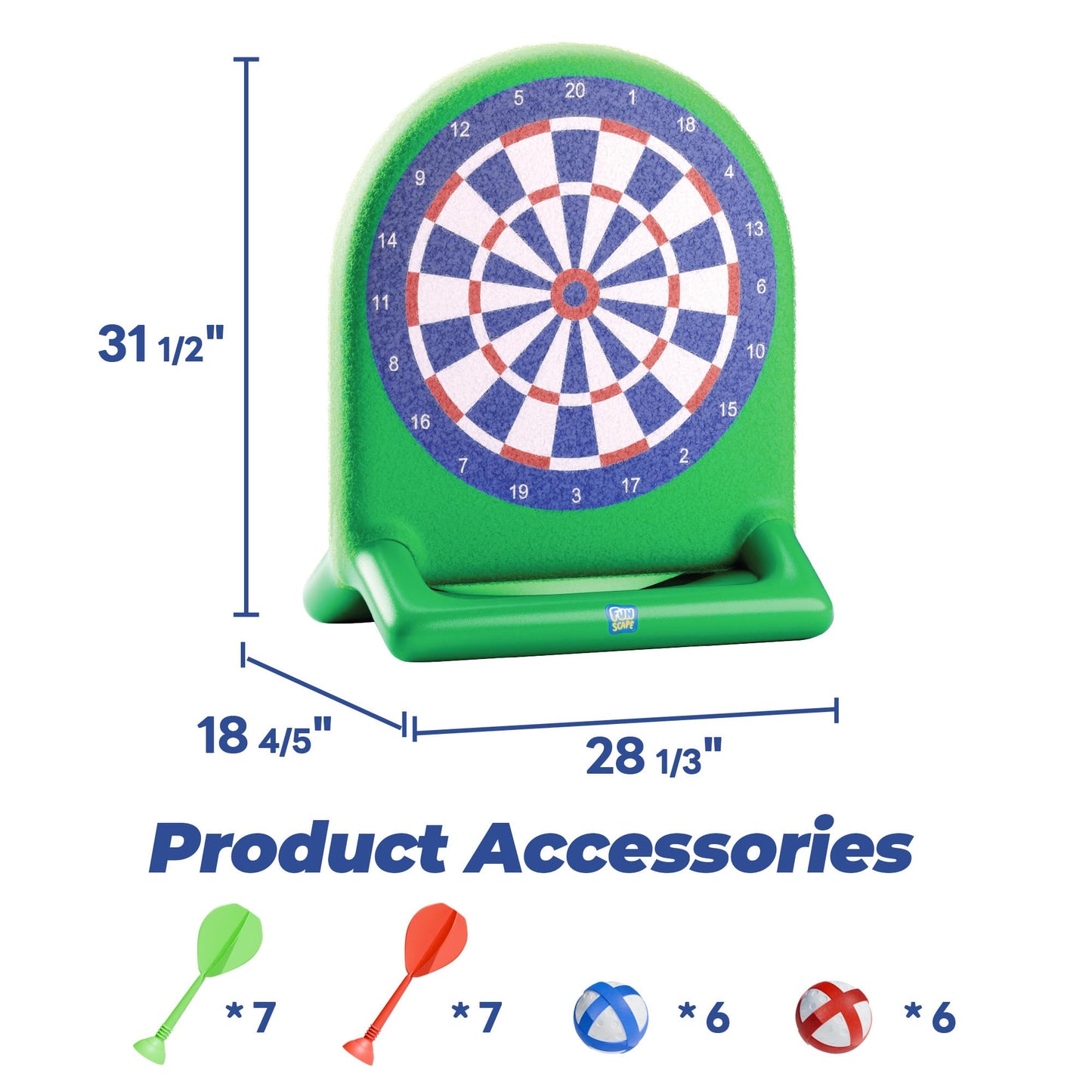 Funscape Kids Fun Pool Floating Water Toys, Inflatable Tic-Tac-Toe Dart Board Game, Swimming Pool Floats, Beach Outdoor Play Summer Birthday Gift 3 4 5 6 7 8 9 10 Yrs Boy Girl Teen Adult Family-Green