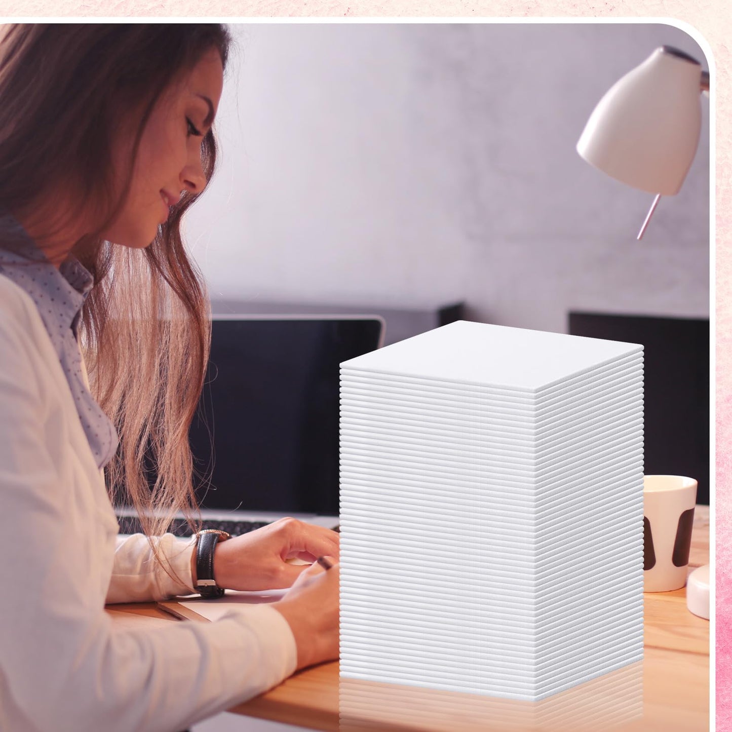 Moinchore 100 Pcs Mini Painting Canvas Panels Art Painting Canvases Panels Cotton Blank White Small Canvas Acid Free Boards for Watercolor Acrylic Oil Paint(4 x 4 Inch)