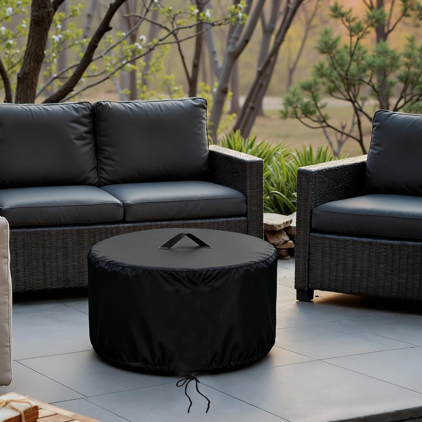 Aidetech Propane Fire Pit Covers 19-inch for Outland Living Portable Propane Fire Pit, Waterproof Firebowl Covers Outdoor Firepit Cover-19" D x 11" H