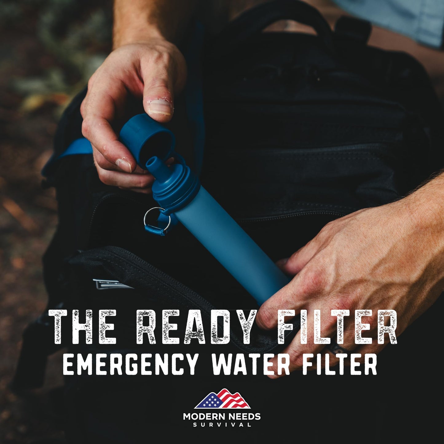 MODERN NEEDS Ready Filter Personal Water Filter Straw | Backpacking Water Filter for Hiking & Camping | Portable Water Purifier Camping | Emergency Survival Gear & Camping Survival Kit | 4 Pack