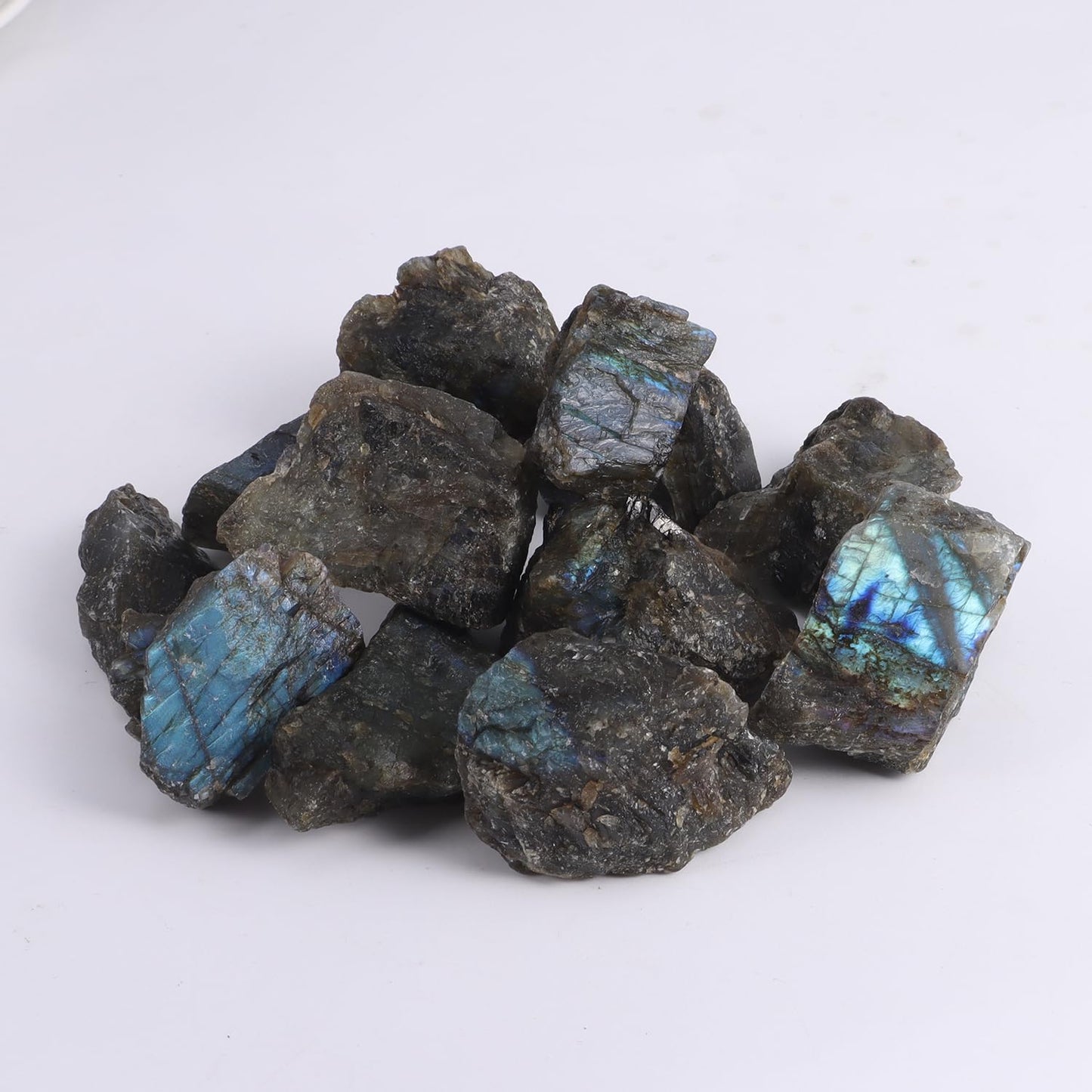 1Lb Raw Labradorite Stones Healing Crystals Natural Rough Gemstone Bulk for Jewelry Making, Healing, Meditation, Reiki, Decoration, Polishing, Wicca & Reiki