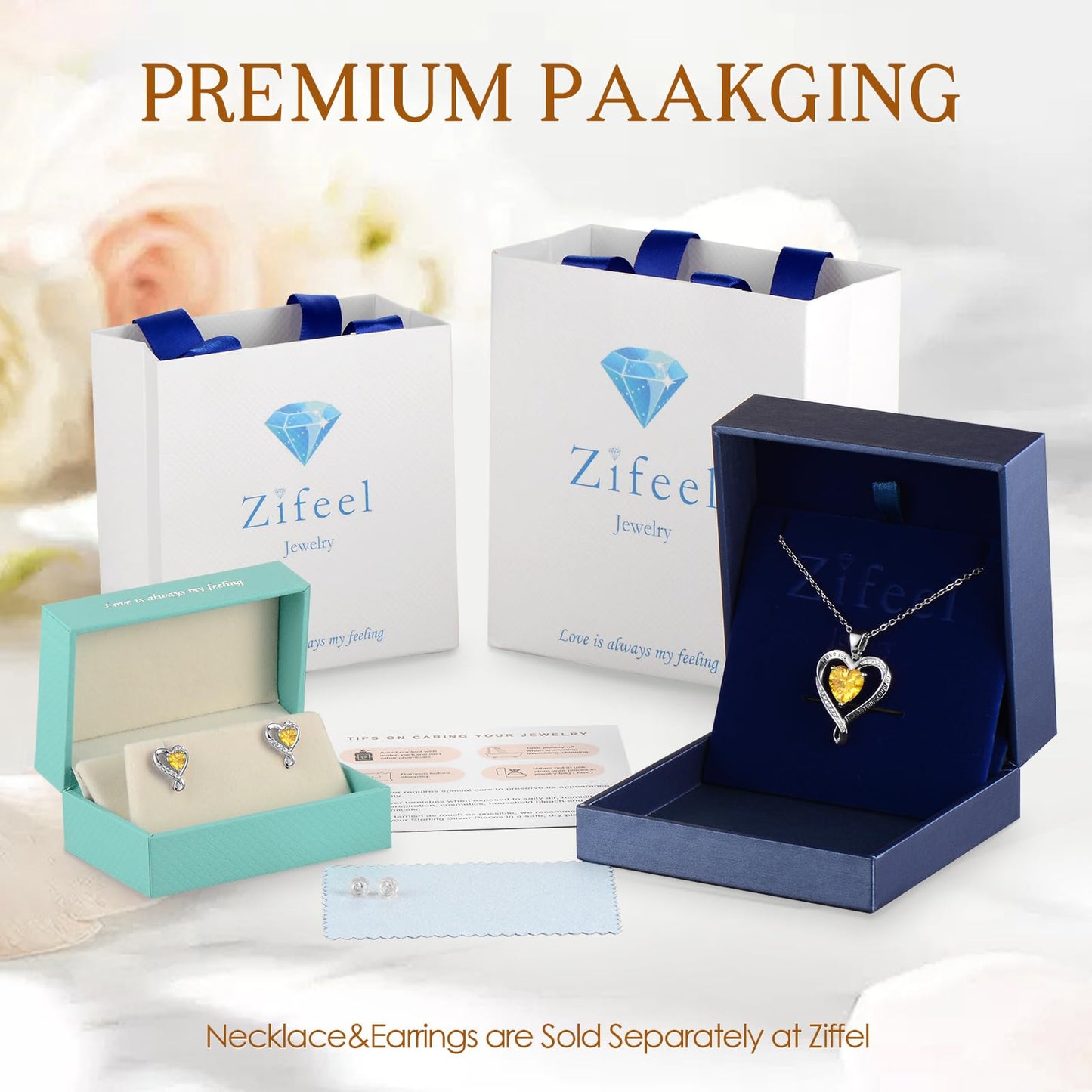 Zifeel Earrings for Women, 925 Sterling Silver Birthstone Heart Studs Earring for Girlfriend Wife, Anniversary Birthday Christmas Valentines Mother’s Day Gifts Jewelry for Women Wife Her Mom
