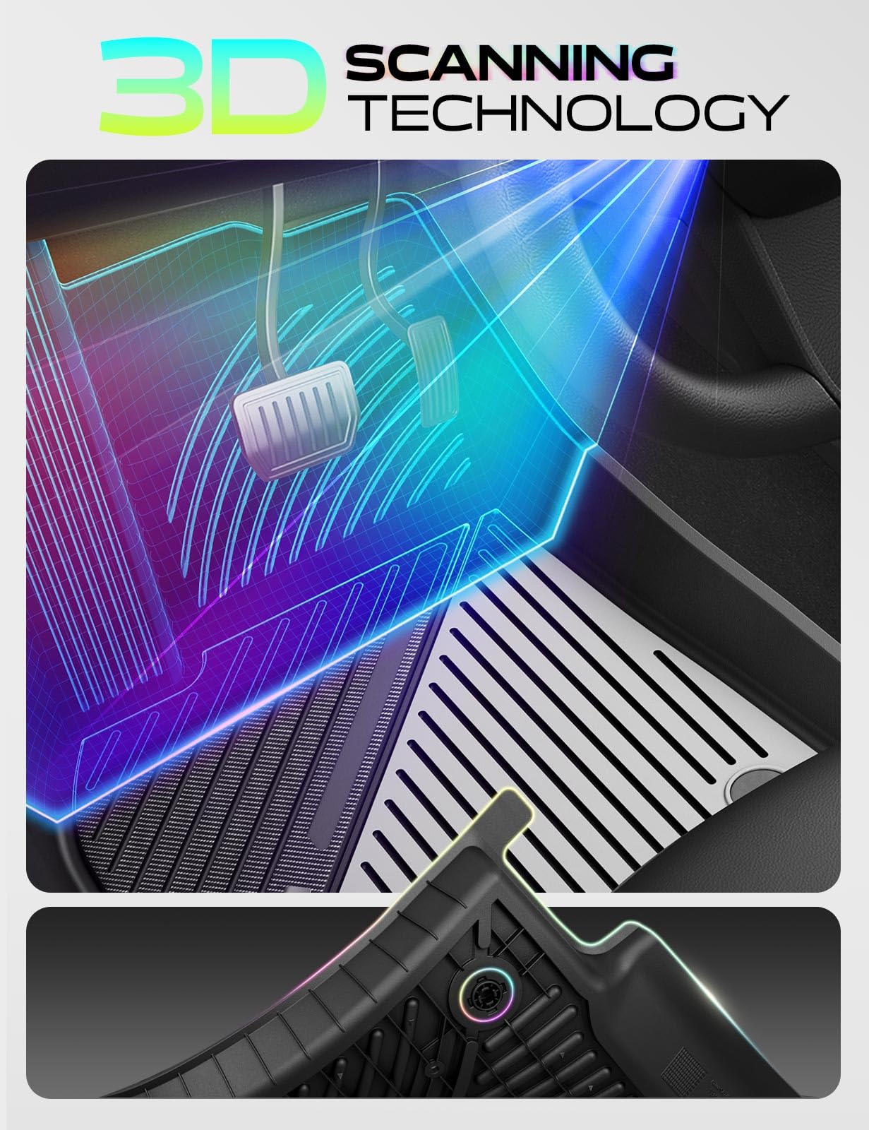 YHTAUTO Upgrade Obsidian Black Car Floor Mats Fit Tesla Model Y 2020-2024 2025 2026 Juniper TPE Dual-Tone All Weather Car Mats, Custom Fit Model Y Acessories, Anti-Slip, Easy to Clean, Odorless Liners