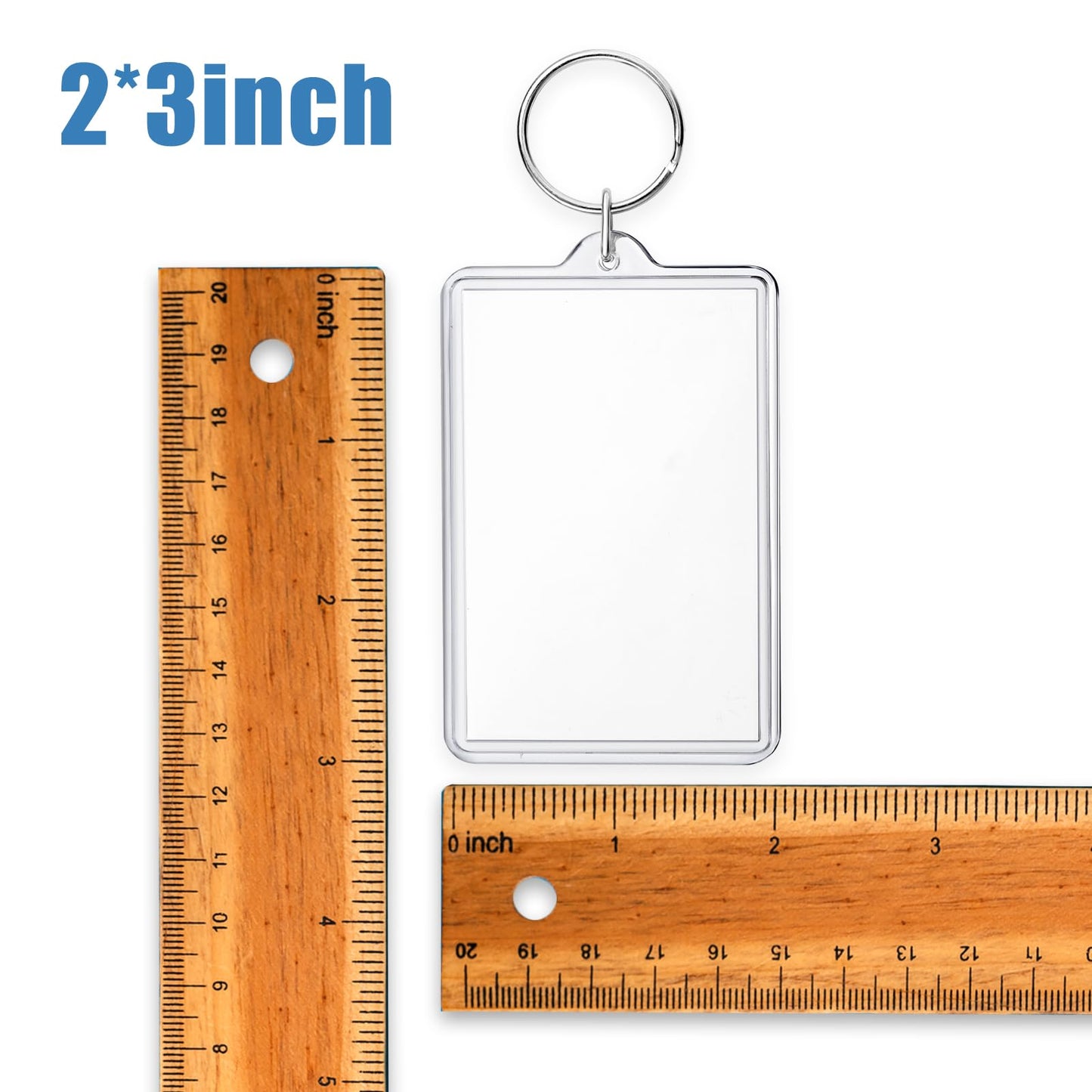 ZHLISHQINJJ 12 Pcs Photo Keychain (2 x 3inch) Transparent Picture Keychain, Acrylic Photo Insert Keychain Blank Photo Insert Keyring DIY Personalize Favor Graduation Gift