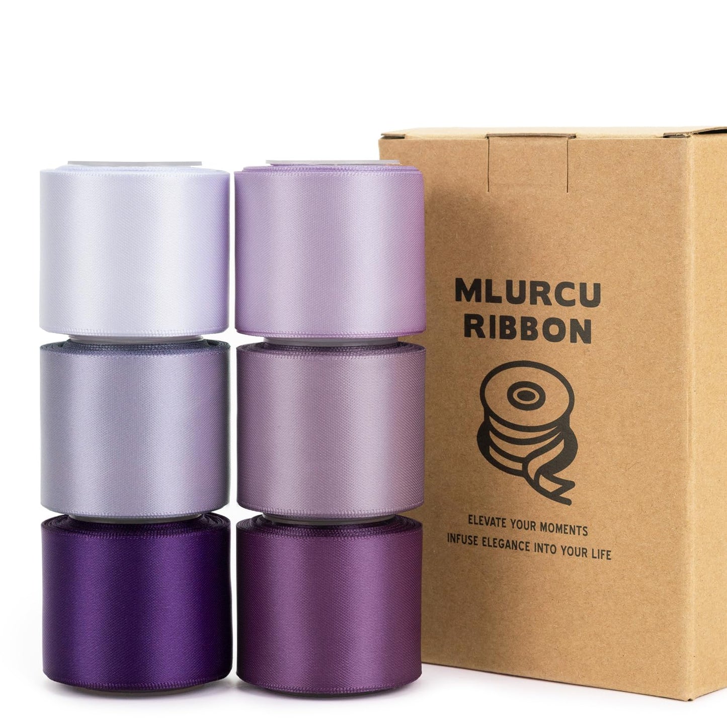 Purple Ribbon 1.5 Inch Lavender, Lilac, Amethyst, Dark Purple Double Faced Satin Ribbon for Flower Bouquet, Gift Wrapping, Wedding Invitation, Bows, Crafts, Gift Bags - 30Yards