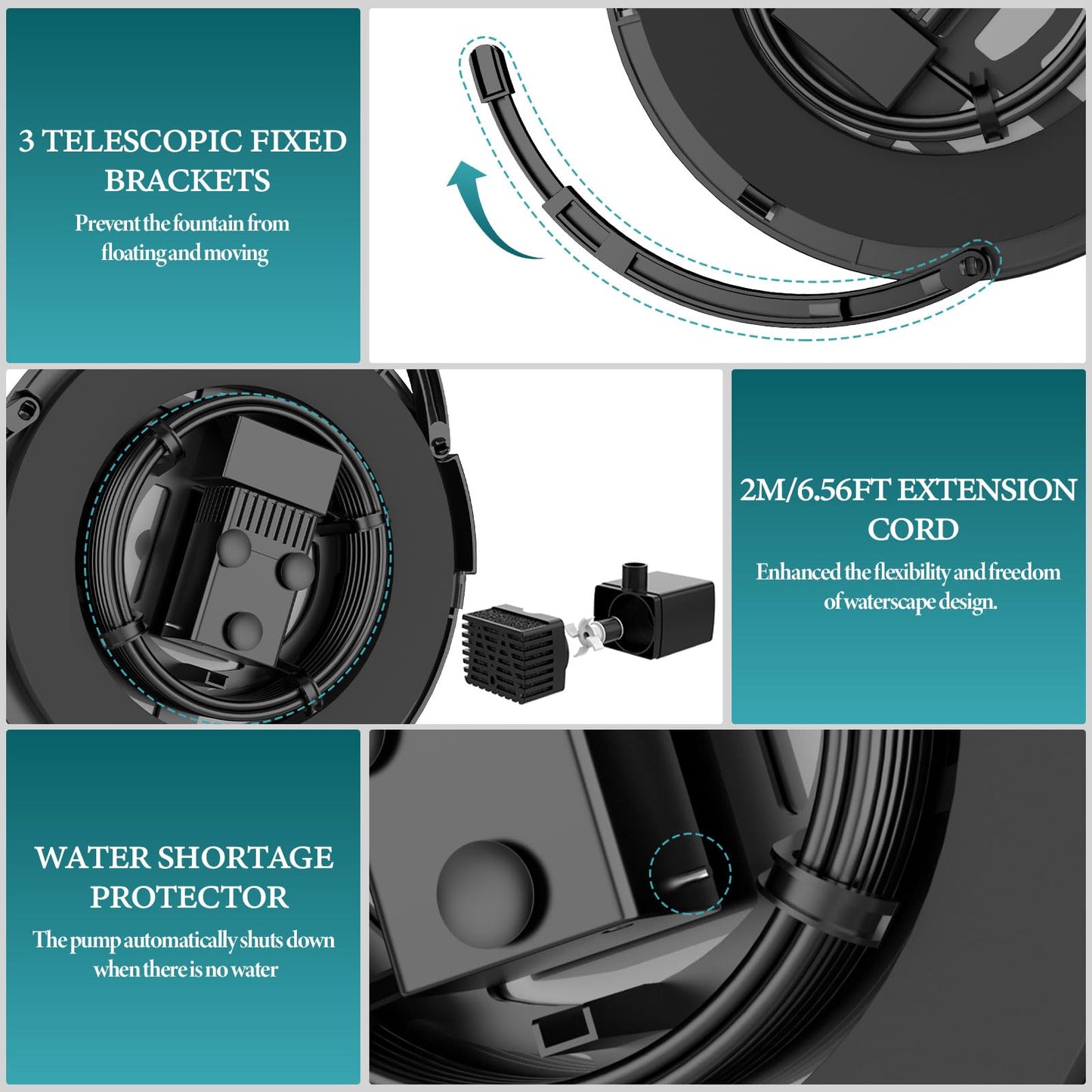 AISITIN 3.5W Solar Fountain Pump Upgraded 2026, DIY Solar Bird Bath Fountain Kit & Built-in 1200mAh Battery & Windmill 9 Nozzles & 3 Fixed Bracket for Bird Bath, Garden, Pond, Courtyard and Outdoor
