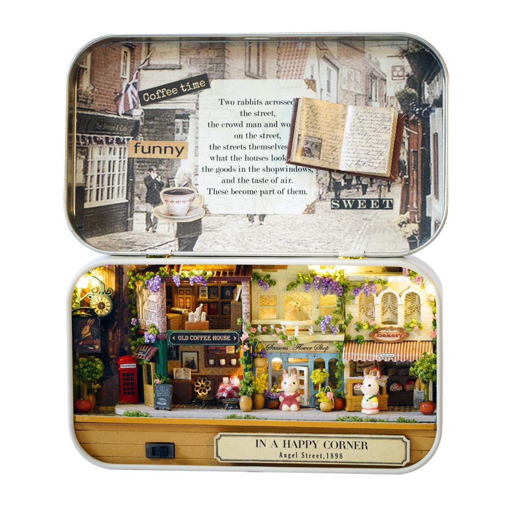 MAGQOO 3D Wooden Dollhouse Miniature DIY Doll House Kit with Furniture,1:100 DIY Box Theater Kit (Pack of 2)