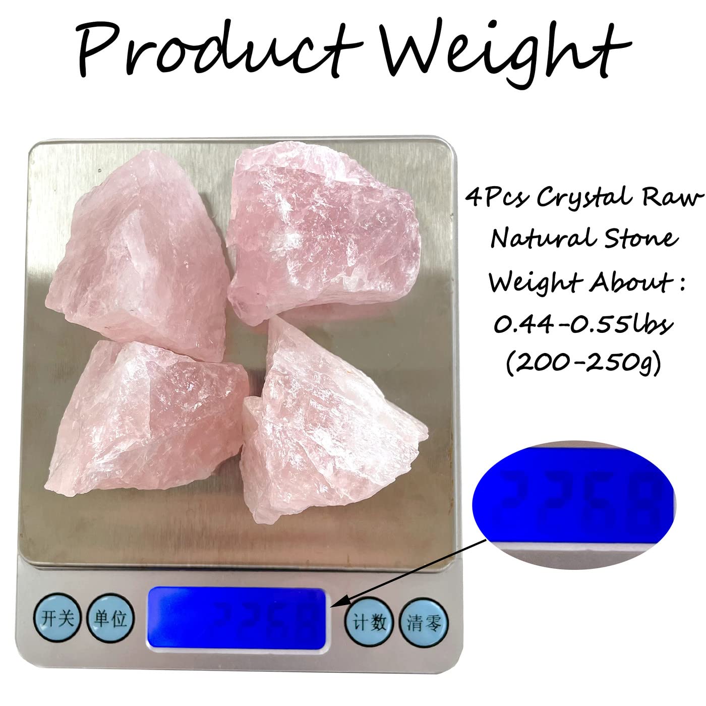 ZHIYUXI Rose Quartz Crystals 2" Rocks Crystals Bulk Healing Crystals and Stones 4Pcs Large Gemstones Rocks for Tumbling Witchcraft Wire Wrapping Fountain Raw Stones Cabbing Room Decor Reiki