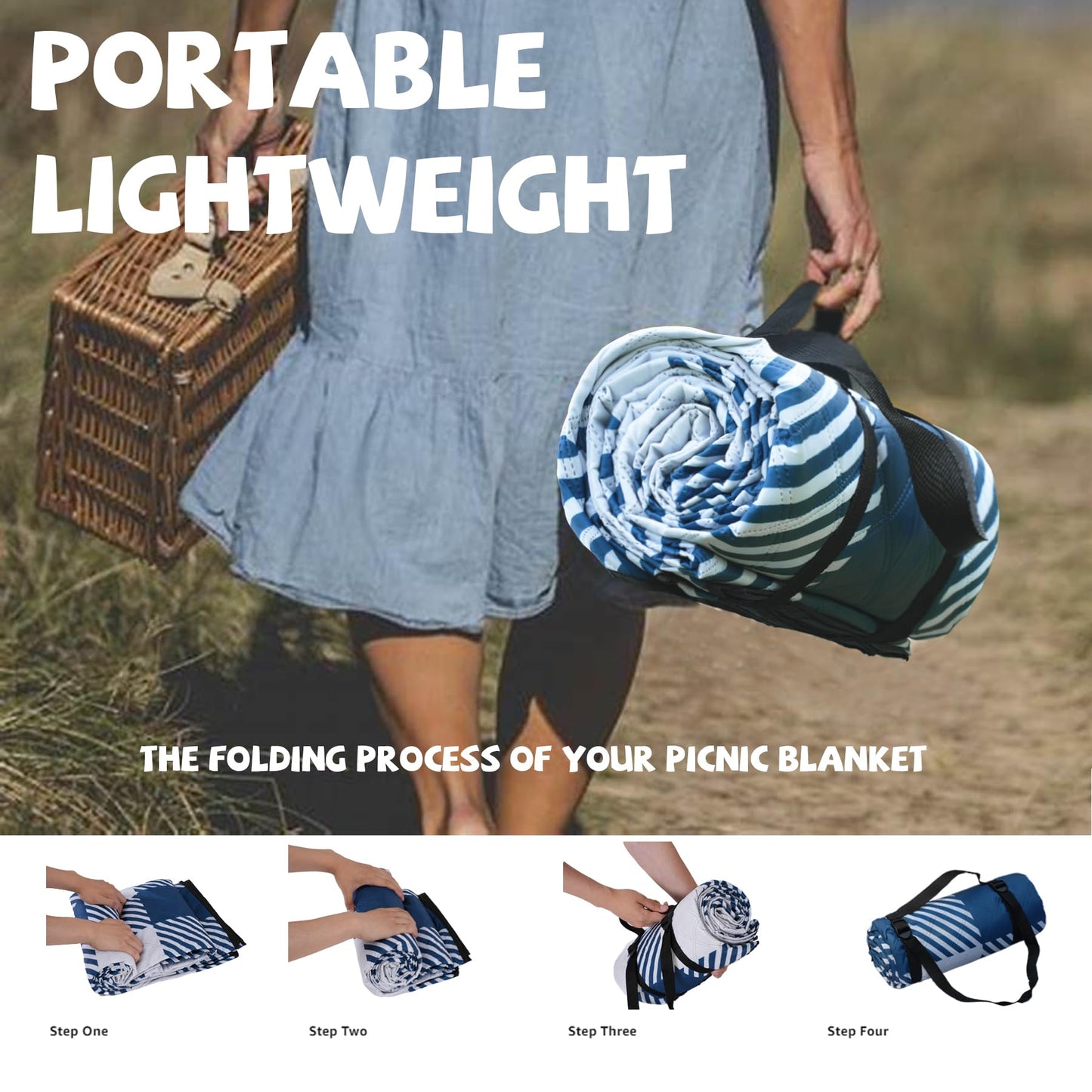 Extra Large Picnic Blankets Portable 80x80 Oversized Waterproof Sandproof Outdoor Boho Beach Blanket Camping Grass Mat Women Birthday Thank You Gift Mother Day Sister Hostess Girlfriend Teacher Gifts