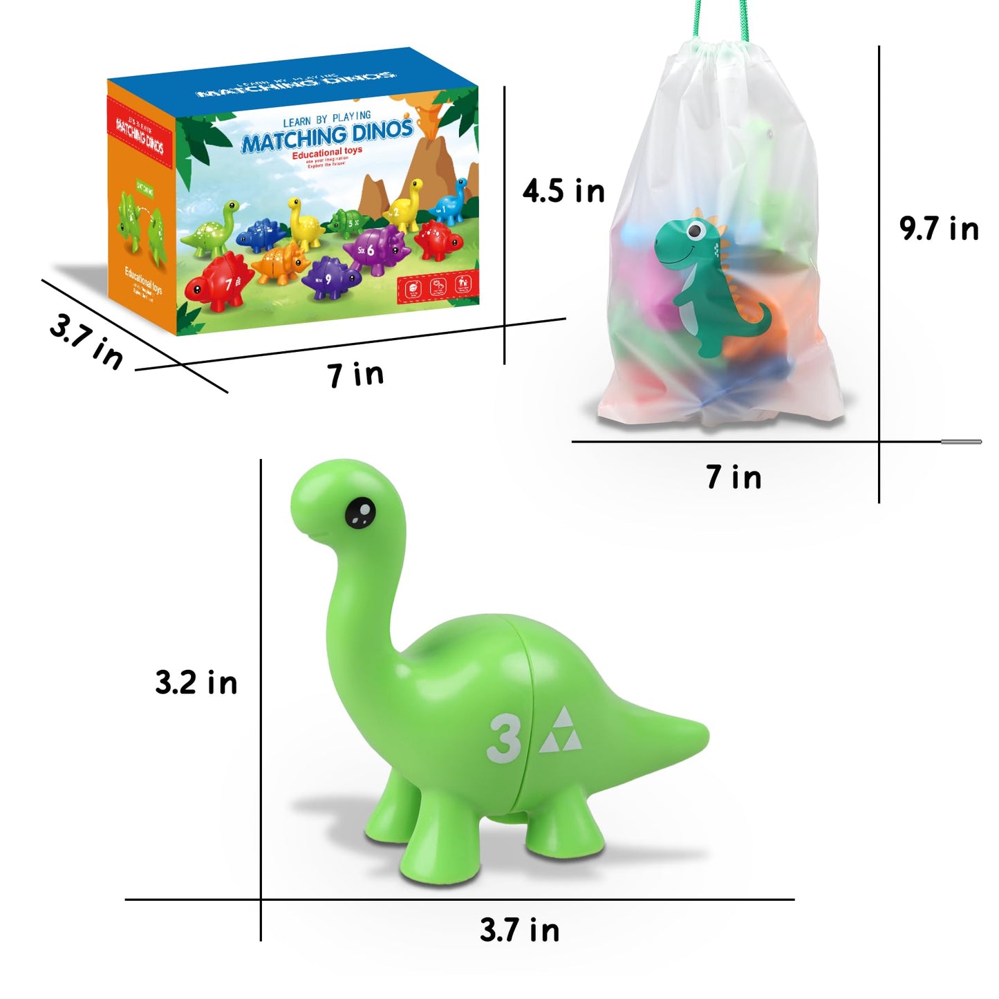 Toddler Dinosaur Montessori Toys for 1 2 3 4 Year Old Boy Girl Birthday Gift - Kids Preschool Learning Activities Educational Travel Outdoor Sensory Toys for Toddlers 1-3 - Baby Toys 12-18 Months