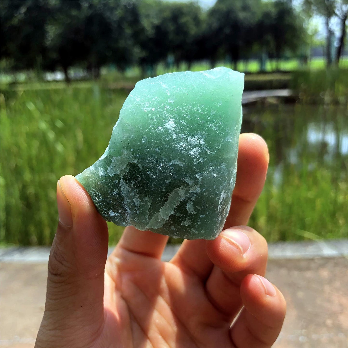 Zenkeeper 1Lb Green Aventurine Raw Stones for Tumbling, Polishing, Rough Green Aventurine Crystals Bulk Rough Gemstone for Jewelry Making, Healing, Meditation, Reiki