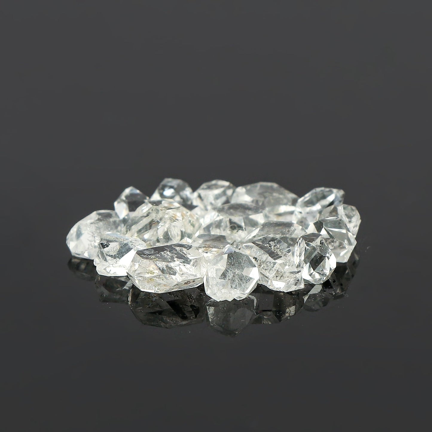 CRYSTALIS (30 cts (12-14pcs) Natural White Herkimer Diamond Quartz Raw Facet Crystals, Loose Gemstone Wholesale Bulk Rough Jewelry Making Supply Stones, Wire Wrapping, DIY, Gem Collection (5-8mm)