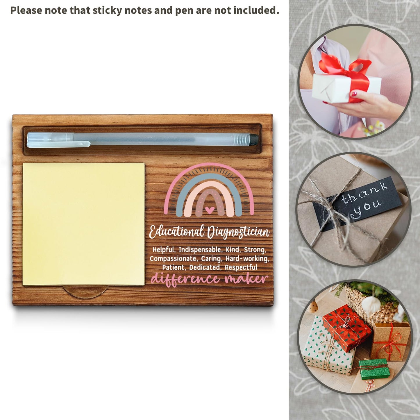Educational Diagnostician Sticky Note Holder, Ed Diag Office Decor, Educational Diagnostician Thank You Appreciation Gifts for Women Self-Stick Note Pad Holders WPP101
