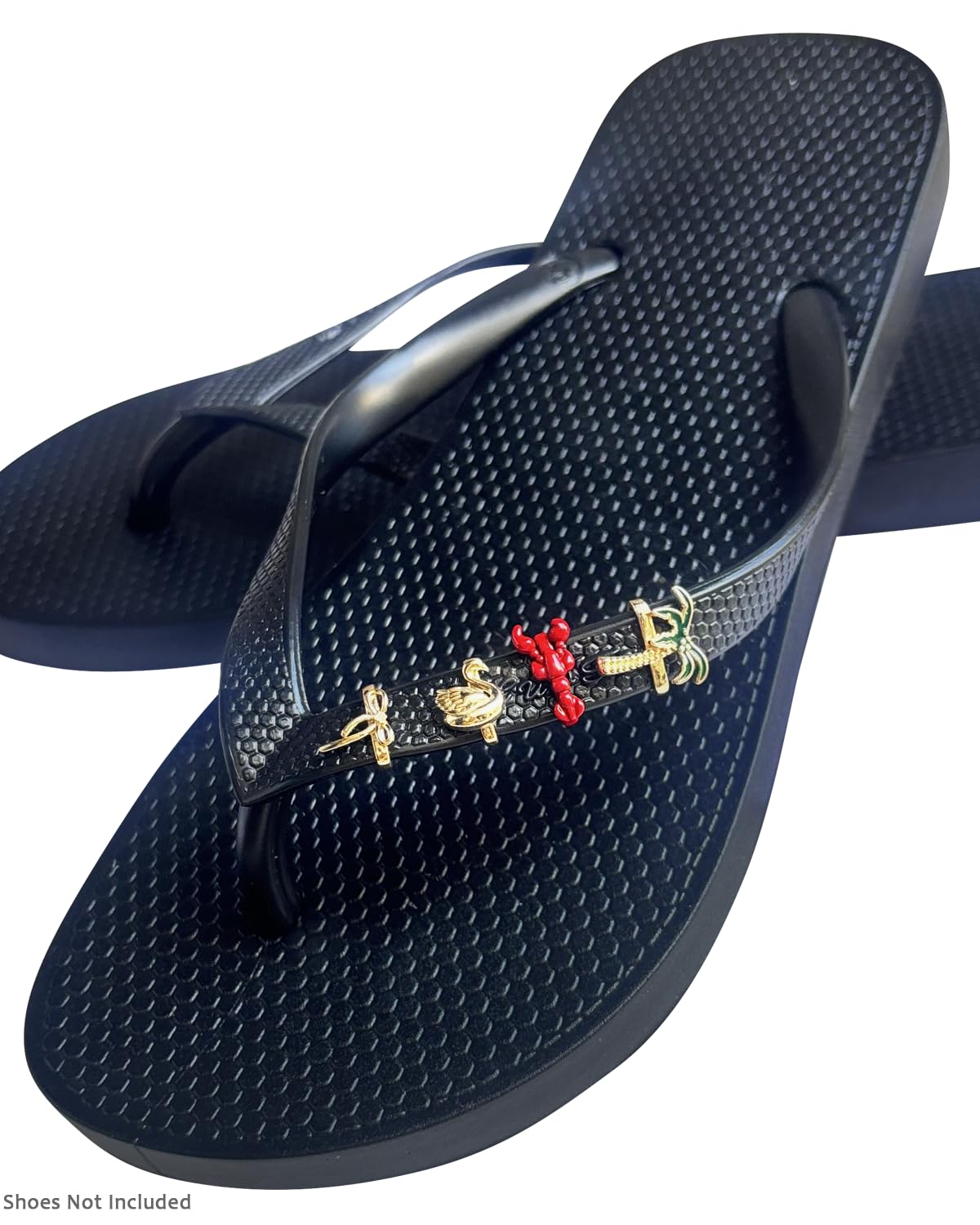 UGNBIRKEN Removable Flip Flops Charms Jewelry, Shoe Jewelry & Slipper Beach Sandal Strap Ornament, Women Fashion Footwear Decoration for Flipflops Summer DIY A