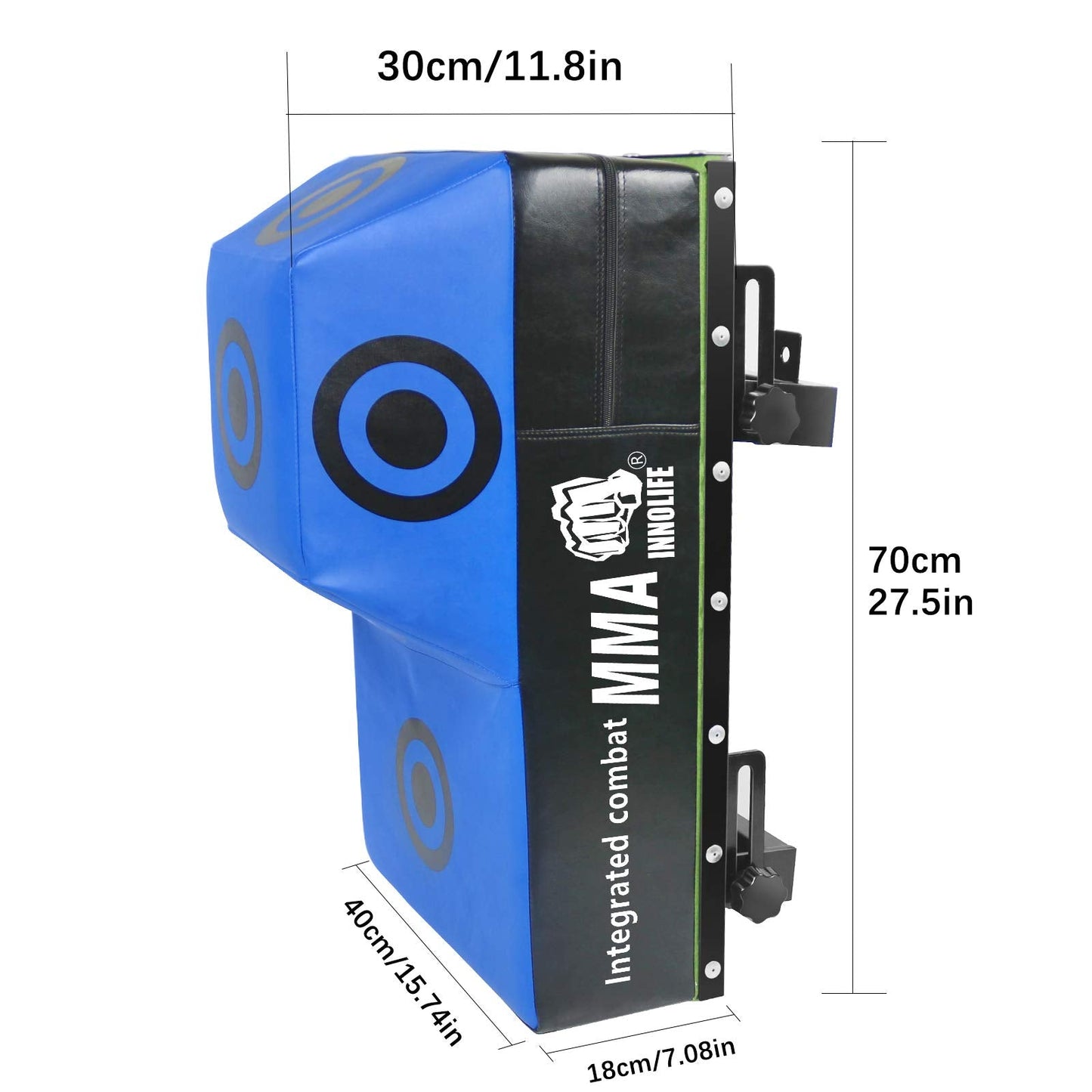 INNOLIFE Wall Mount Uppercut Heavy Bag Boxing MMA Training Punching Target (27.5x15.8x11.8 inches Blue)