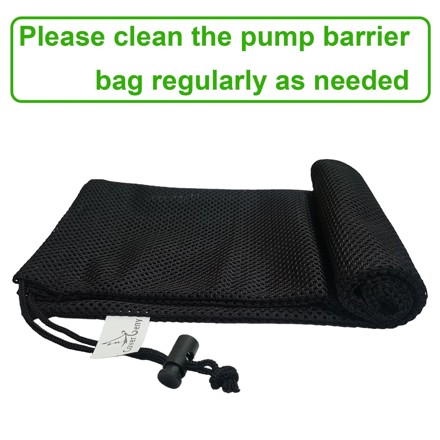 Large Pond Pump Filter Bags 2 Pcs 24" x 26", Drawstring Submersible Water Pump Barrier Bag, Black Mesh Media Bags, Pond Pump Covers for Aquarium, Swimming Pool, Outdoor Fountain.