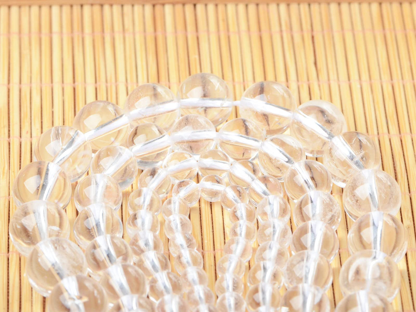 Bymitel 90 pcs Natural Genuine Real Round Loose Stone Beads Gemstone Spacers for Charm DIY Jewelry Making 15.5" per Strand 4mm (Clear Quartz Crystals, 4mm)