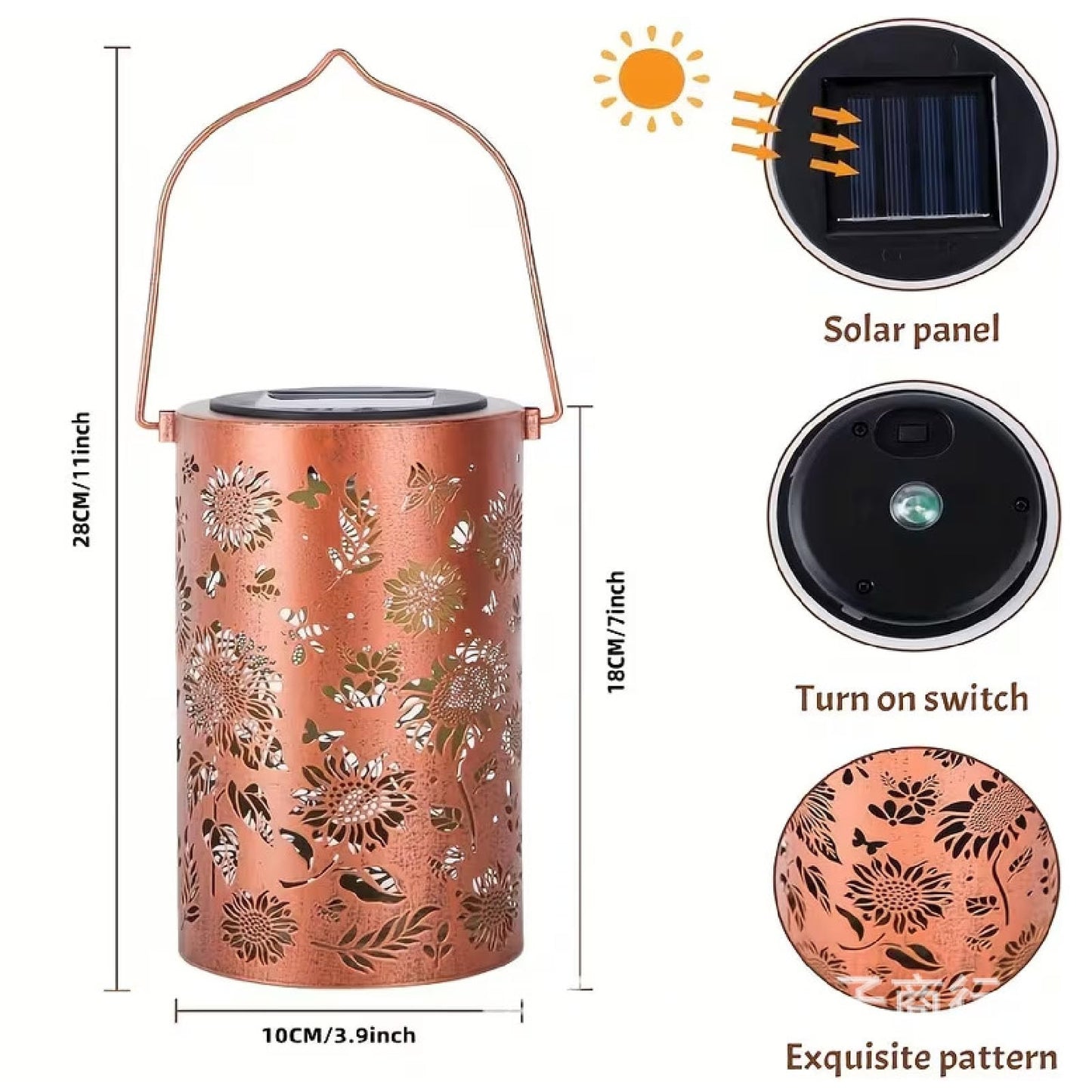 Solar Lanterns Outdoor Waterproof, Birthday Gifts for Women Mom Grandma, Hanging Colorful Sunflower Solar Lanterns (Hummingbird)