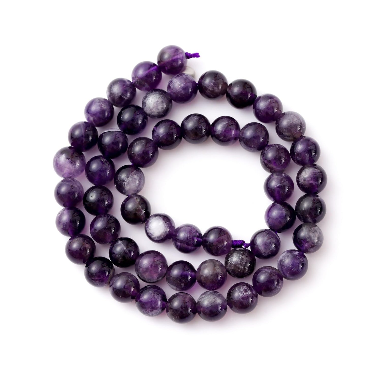 8mm 45pcs DIY Natural Amethyst Stone Beads Round Healing Crystal Gemstone Loose Beads for Jewelry Making Handmade Bracelet Necklace