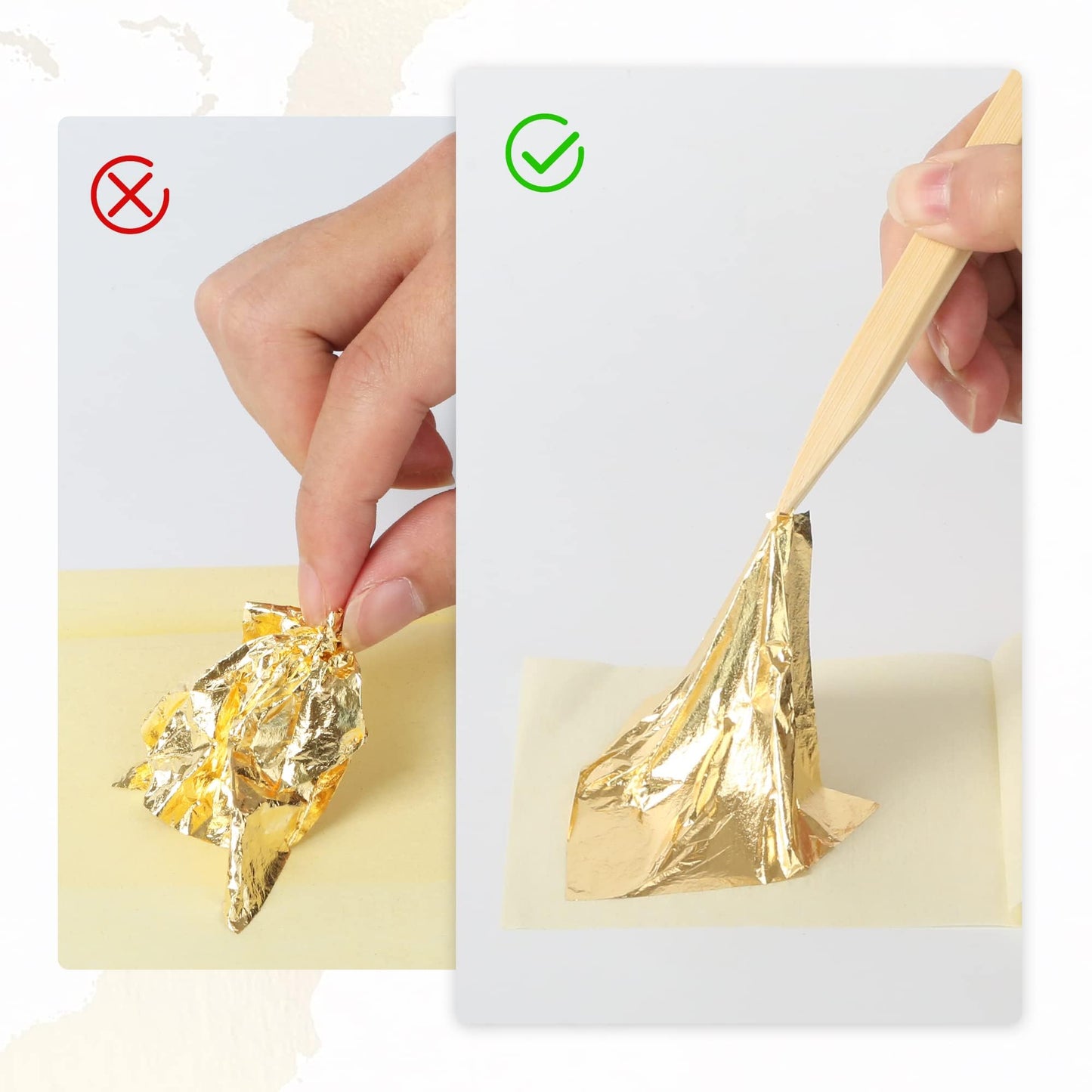 KINNO Edible Gold Leaf Sheets 30 Sheets 1.7" x 1.7" 24K Yellow Real Gold for Makeup, Spa, Crafts, Gilding, Art, Bakery Food and Drink Decorations- Cake, Dessert, Coffee or Wine