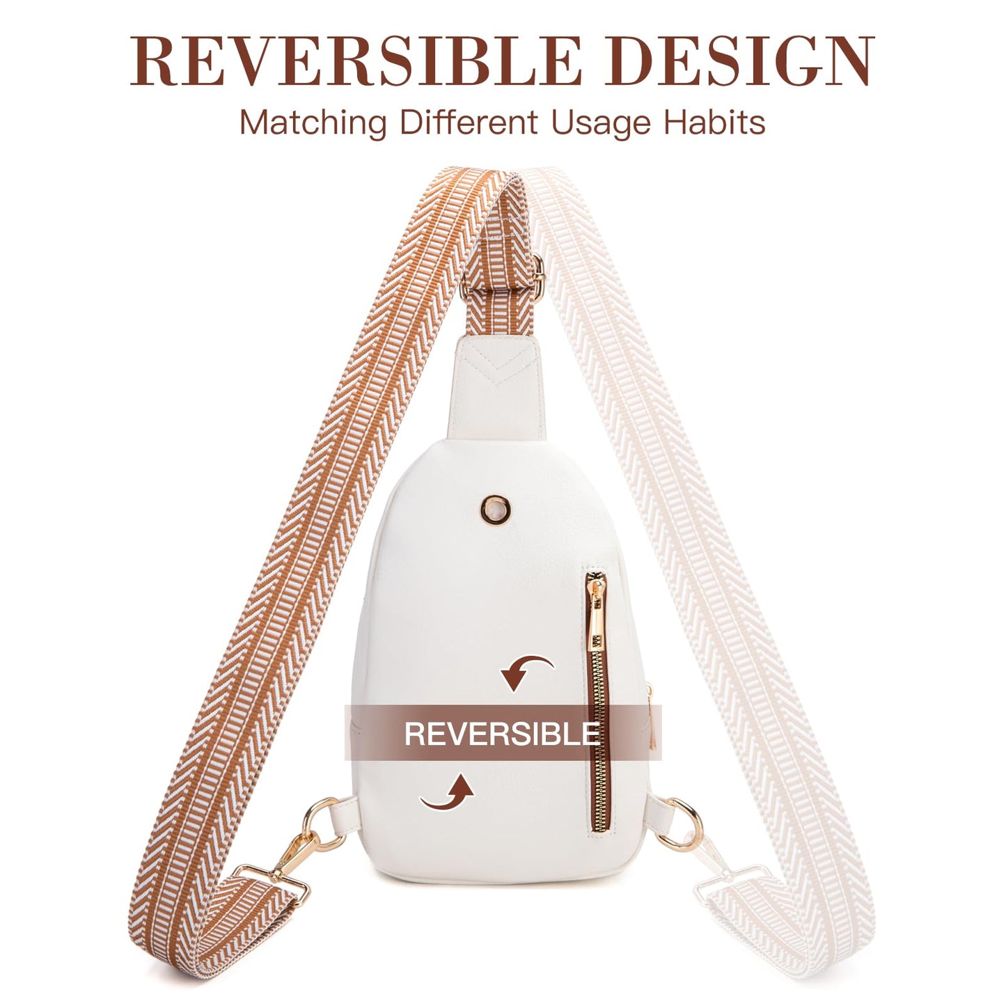 Viverte Personalized Mothers Day Gifts Initial Sling Bag PU Crossbody Bags for Women Mother's Day Birthday Gifts for Women Mom Sister Wife (Beige with Brown-M)