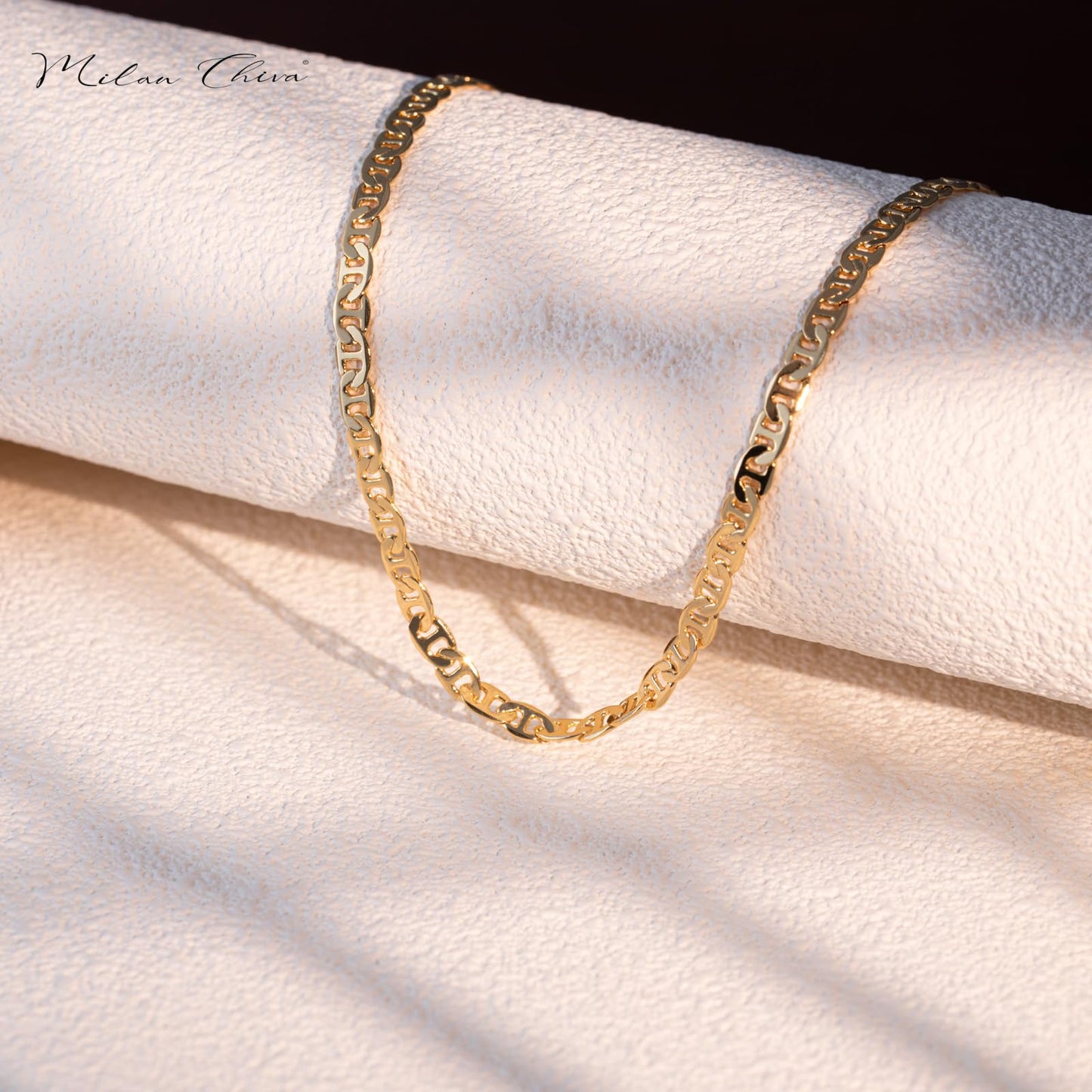 Milan Chiva 14K Gold Chunky Plated Snake Chain Necklace for women, Dainty Trendy Non Tarnish Charm Stacked Necklaces Fashion Jewelry for Women MNS-1031GD