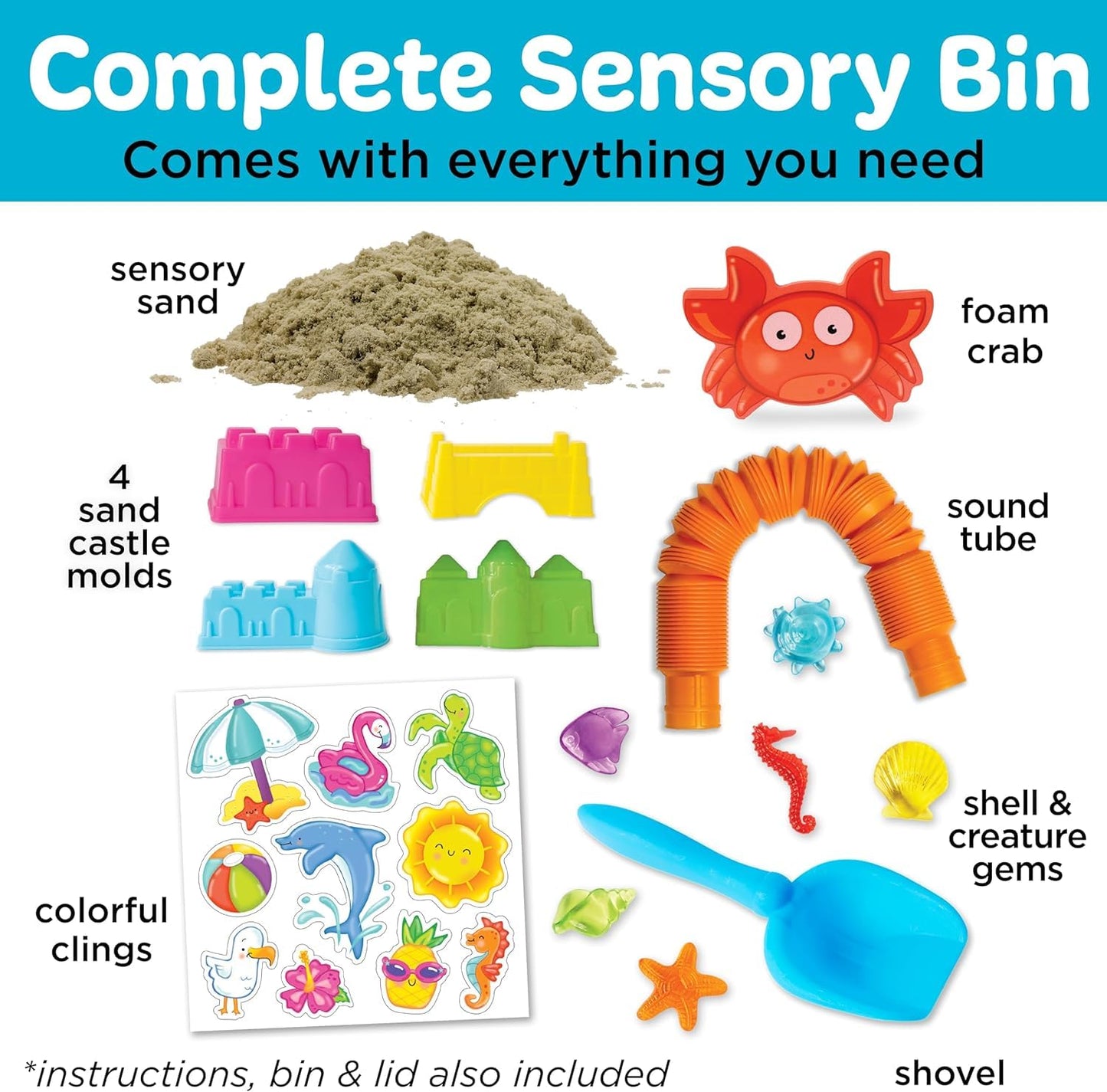 Creativity for Kids Sensory Bin: Beach - Toddler and Preschool Toys, Sensory Box with Toys for Toddlers, Kids Gifts for Toddler Boys and Girls (Ages 3+)