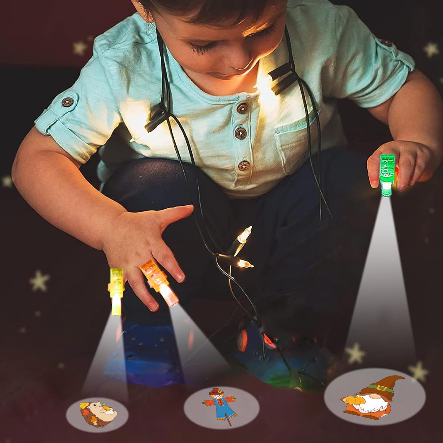 Fall Thanksgiving Party Favors, 32 Pcs Finger Lights for Kids Fall Festival Prizes Treats Pumpkin Turkey Light Up Toys Bulk Goodie Bag Stuffers Pinata Fillers Thanksgiving Party Decorations Supplies