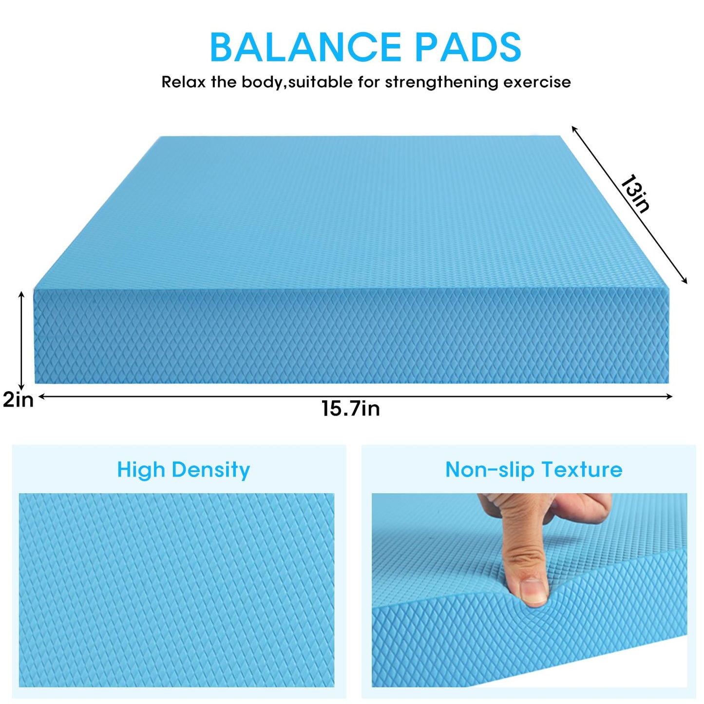 MBKHFLL Exercise Balance Pad,Balance Foam Mat for Physical Therapy Equipment & Strength Stability Training, Slip Resistant Foam Mat for Yoga, Pilates, Meditation,Gardening knee pads (blue)