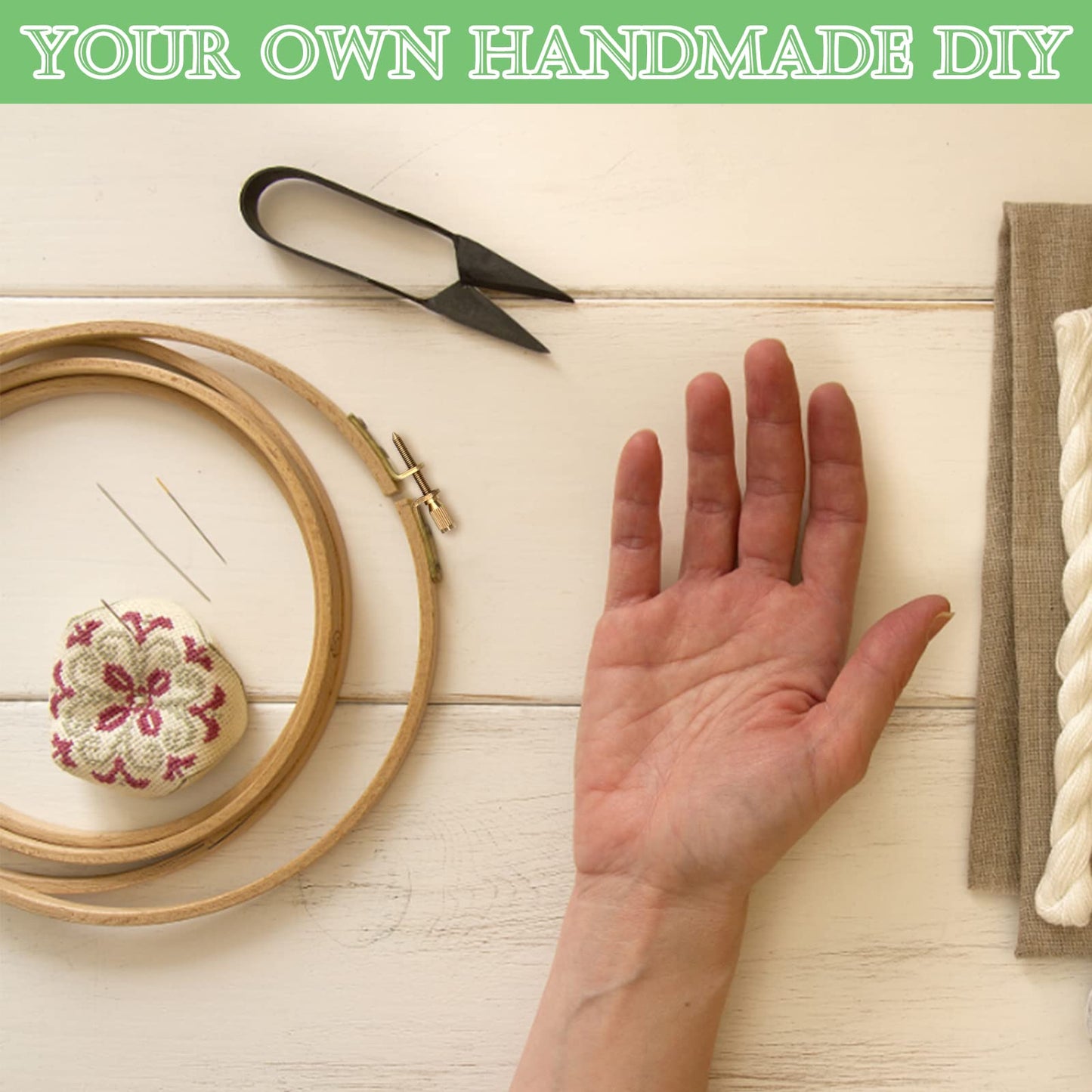ZOCONE 6 PCS Beech Wood Embroidery Hoops, Wood Circle Hoop Ring Cross Stitch Hoop for Embroidery, Cross Stitch, Needlework, Art Craft Handy Sewing and Christmas Decoration (Size-4")