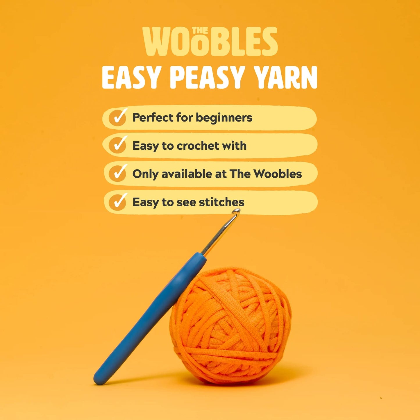 The Woobles Beginners Crochet Kit with Easy Peasy Yarn as seen on Shark Tank Bundle - with Step-by-Step Video Tutorials - Kiki The Chick and JoJo The Bunny
