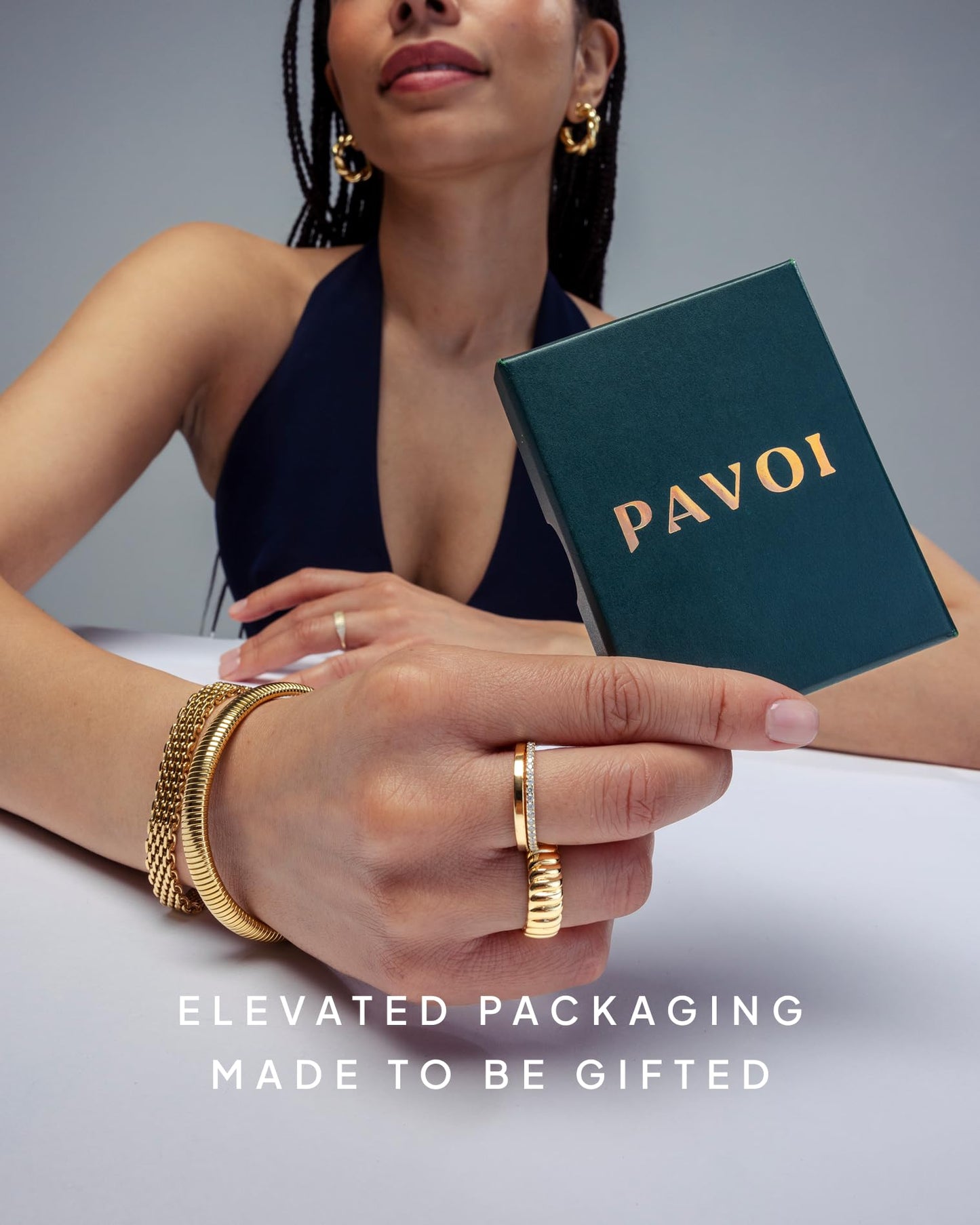 PAVOI Tennis Bracelets for Women - 14K Yellow Gold and Rhodium Plated 3mm Cubic Zirconia Classic Gold Tennis Bracelets for Women and Men - Trendy Mixed Metals CZ Jewelry Gifts - Size 7.5 Inches