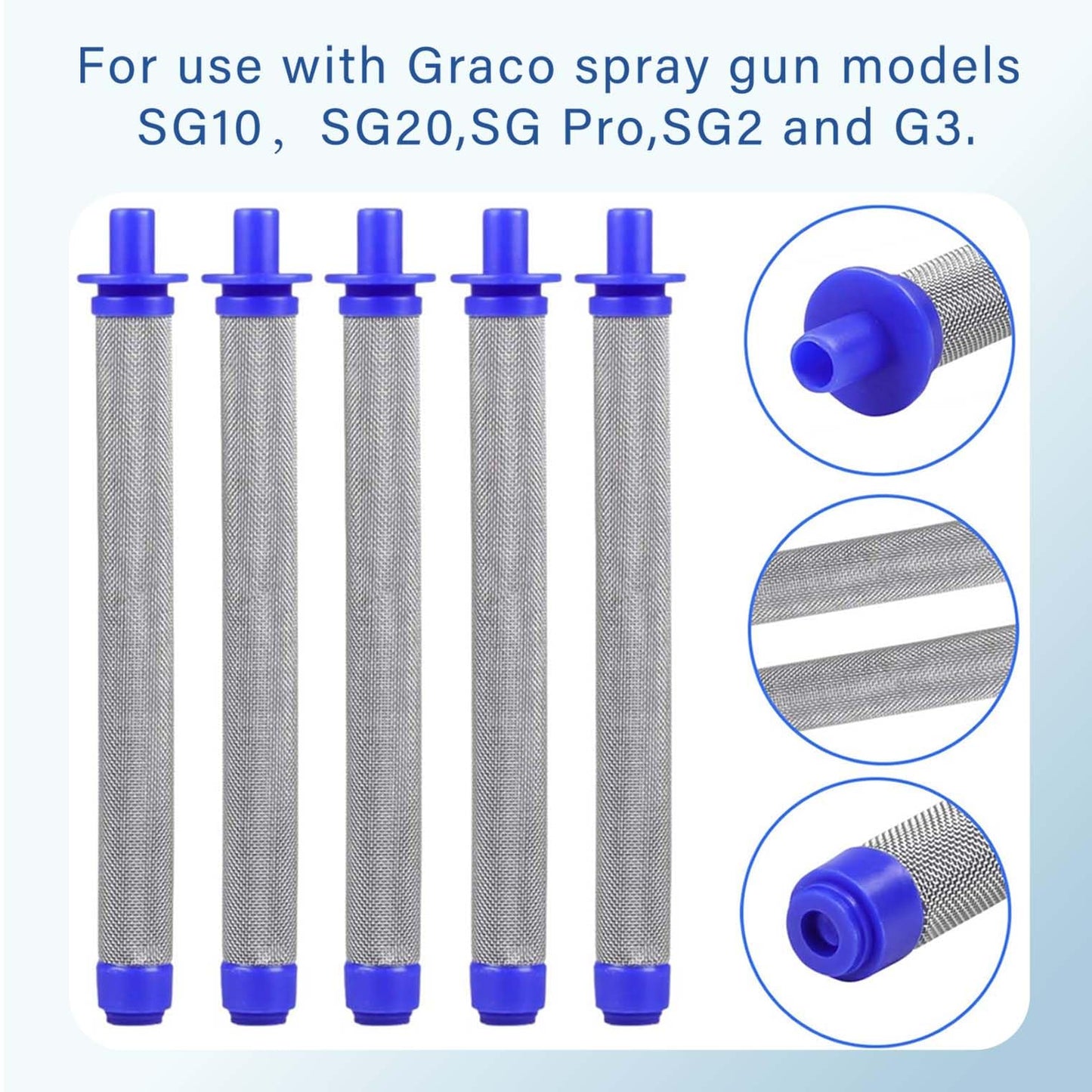 1pcs 288716 3/4-Inch Inlet Strainer & 3pcs 288749 60-Mesh Spray Gun Filters & 1pcs Sprayer Joint 1/4-Inch 360 Degrees Rotate Stainless Connector Fits Graco Paint Sprayers Gun(1+3+1PK )