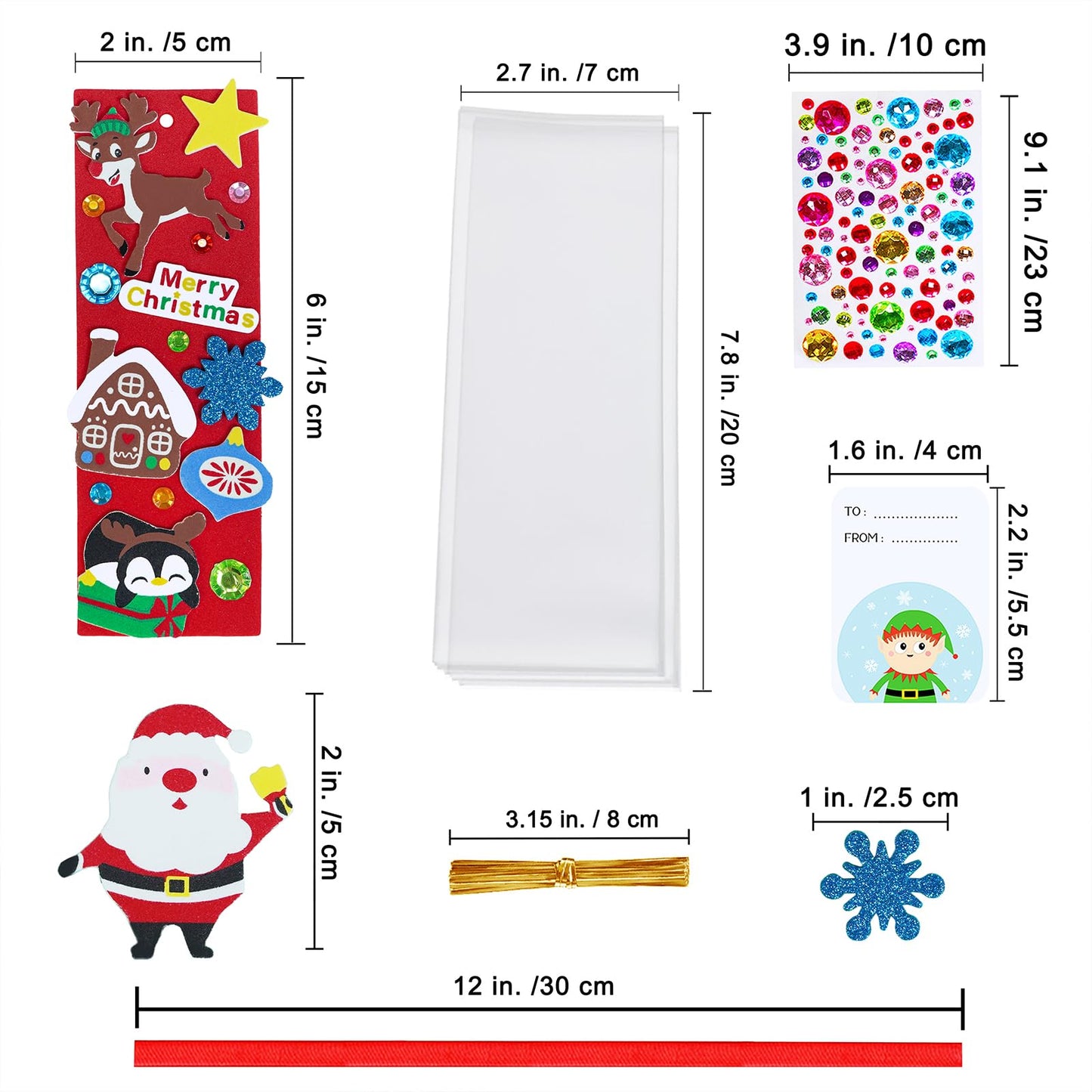 Winlyn 36 Sets Christmas Craft Kits Winter Crafts DIY Holiday Bookmarks Ornaments Art Sets Snowman Reindeer Pine Tree Penguin Foam Stickers Arts and Crafts for Kids Classroom Activities Party Favors
