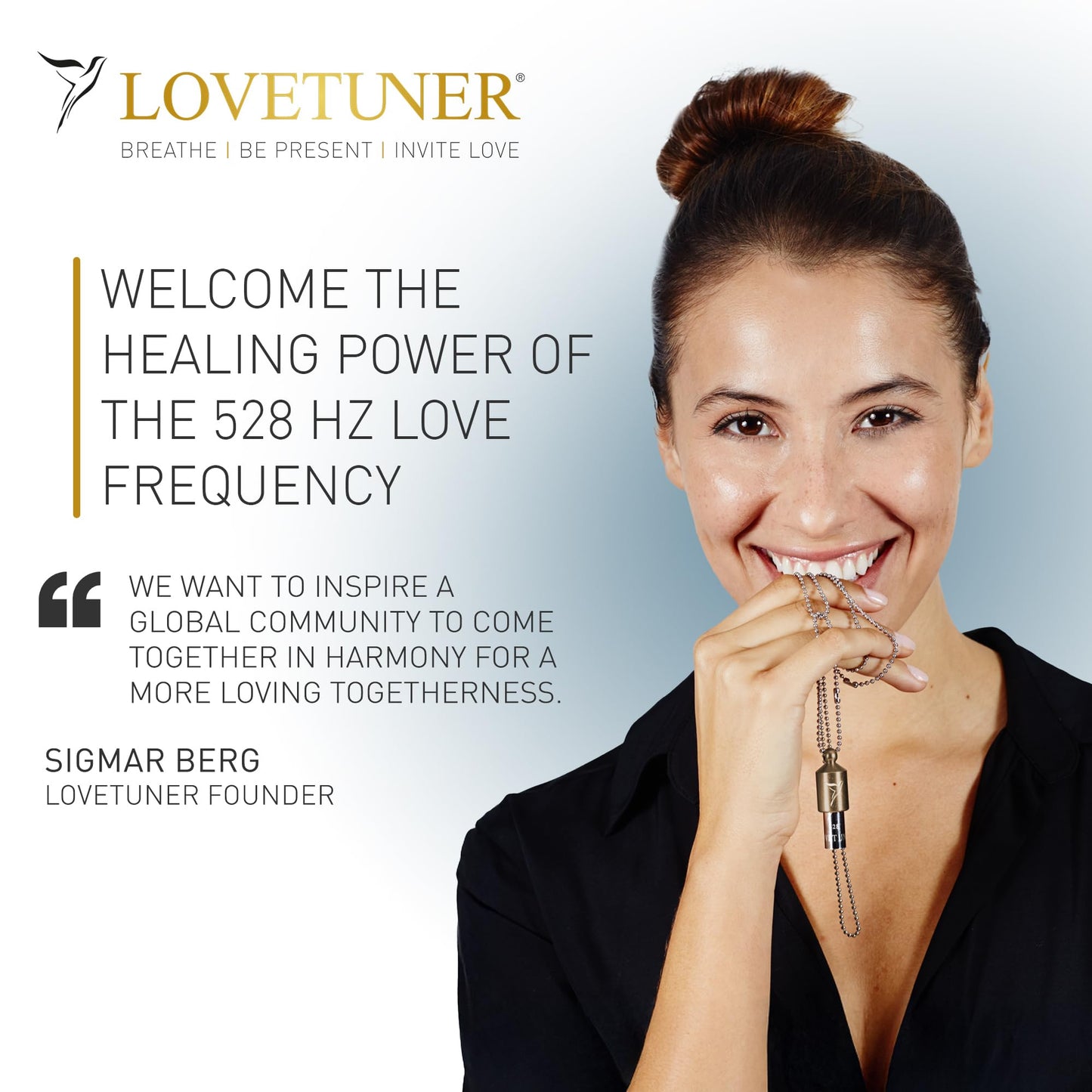 Lovetuner 528Hz Breathing Necklace for Stress Relief, Mindfulness & Meditation | Sound Healing Whistle for Anxiety, Focus, Calm & Relaxation | Emotional Wellness, Inner Peace & Balance Necklace | Ball Chain, Viola