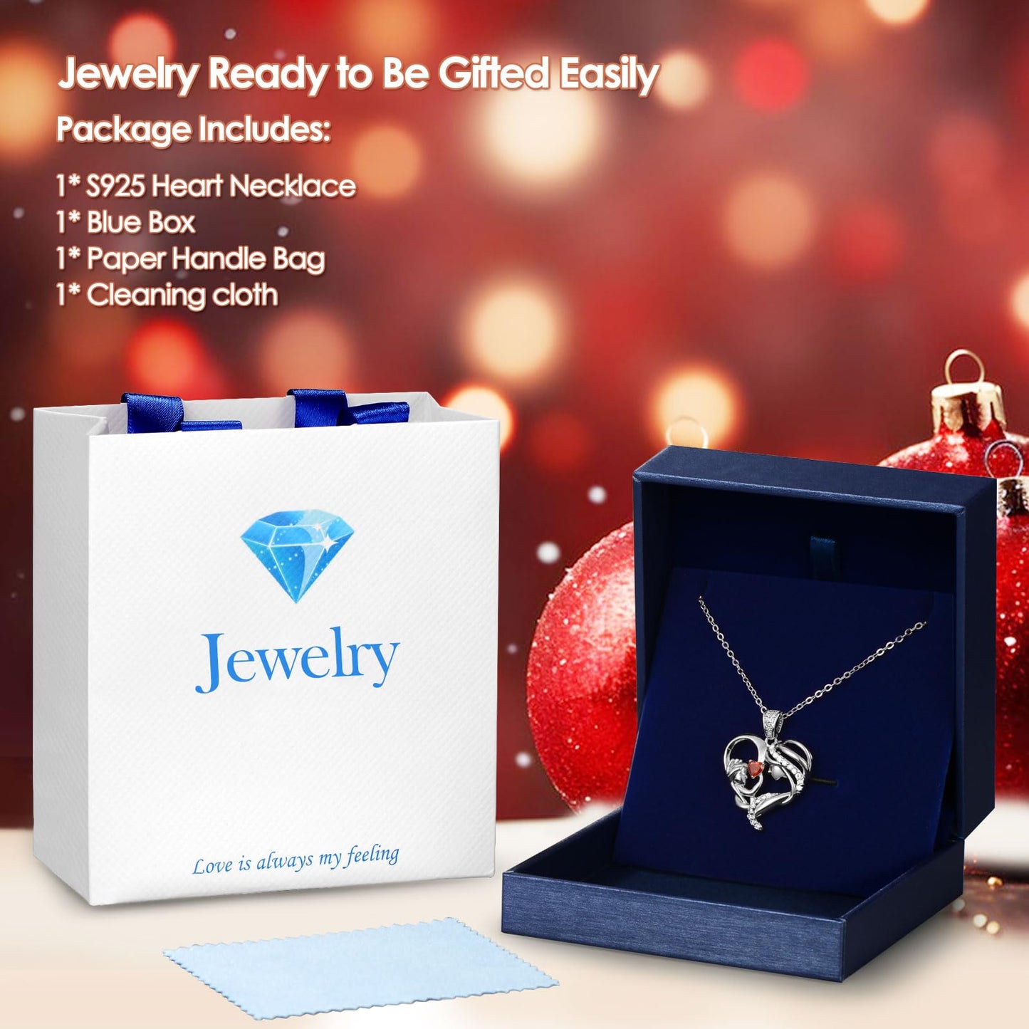 Zifeel Mothers Day Gifts for Mom Wife Her Grandma, S925 Sterling Silver Birthstone Necklaces Jewelry for Women, Mother's Day Love Heart Pendant Necklace for Anniversary Birthday Christmas Day