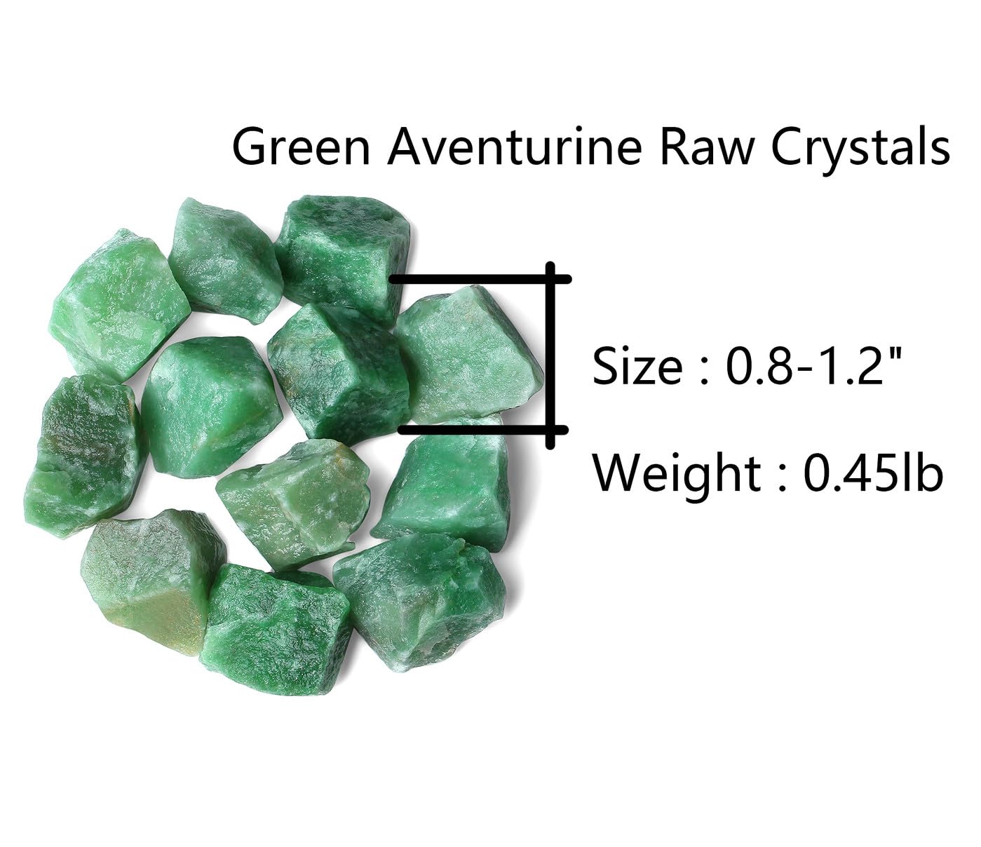QINJIEJIE 0.9Lbs Green Aventurine Raw Crystals Natural Rough Stones Bulk Large 1" Rocks Reiki Gemstones Garden Fountain Decorative Rocks for Tumbling Cabbing Polishing Wire Wrapping Wicca