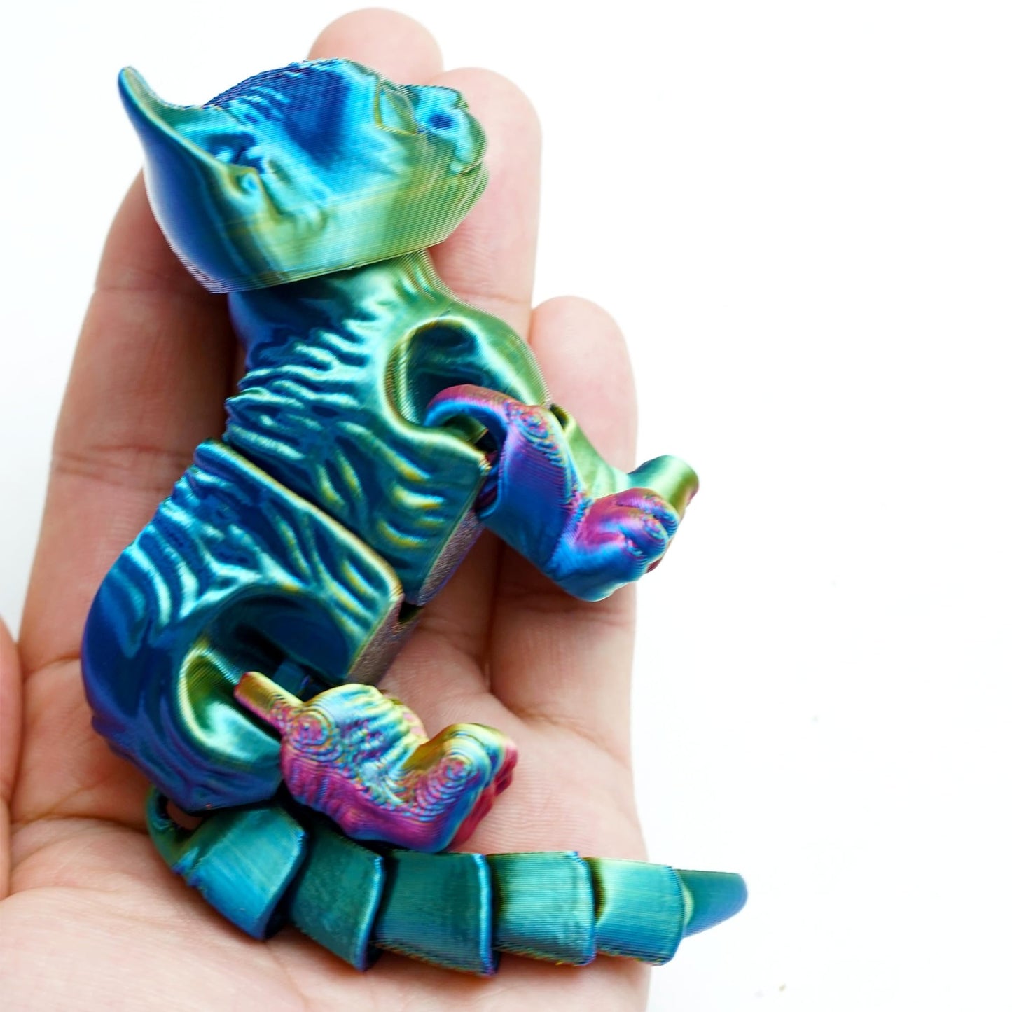 BANPIWOLG 3D Printed Cat Model,Flexible Cat Animals Toy Statue,Joint Mobility,Home Office Decor,Interesting Toys for Autism/ADHD,Festival Gifts toco,Fidget Toys, Executive Desk Toy (RYB)