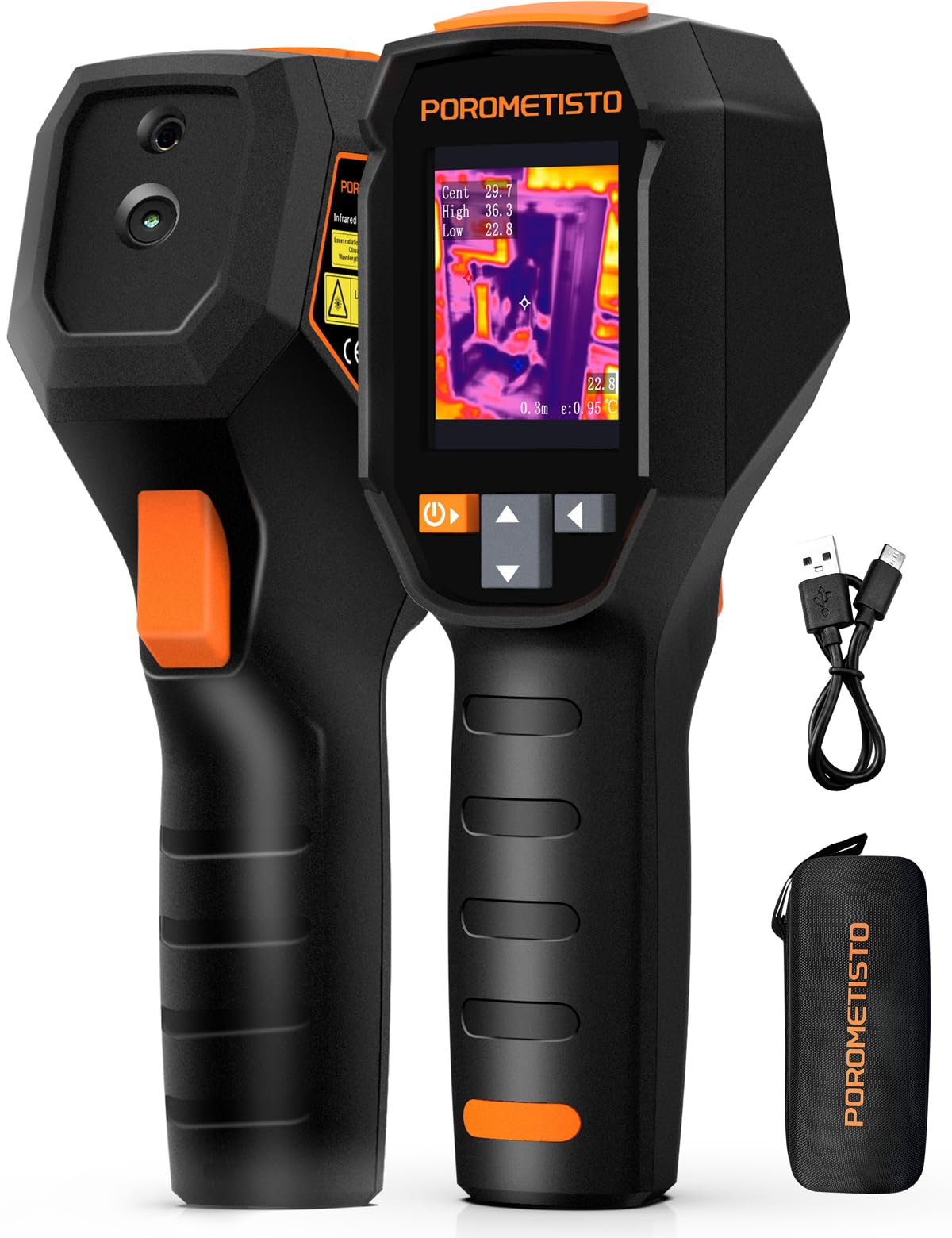 POROMETISTO Ti01 Thermal Camera,240x240 IR Resolution Thermal Imaging Camera,-4°F-1022°F,15 Available Colors Thermal Imager,Display Resolution 320x240 Infrared Camera,Infrared Camera,25Hz,IP54