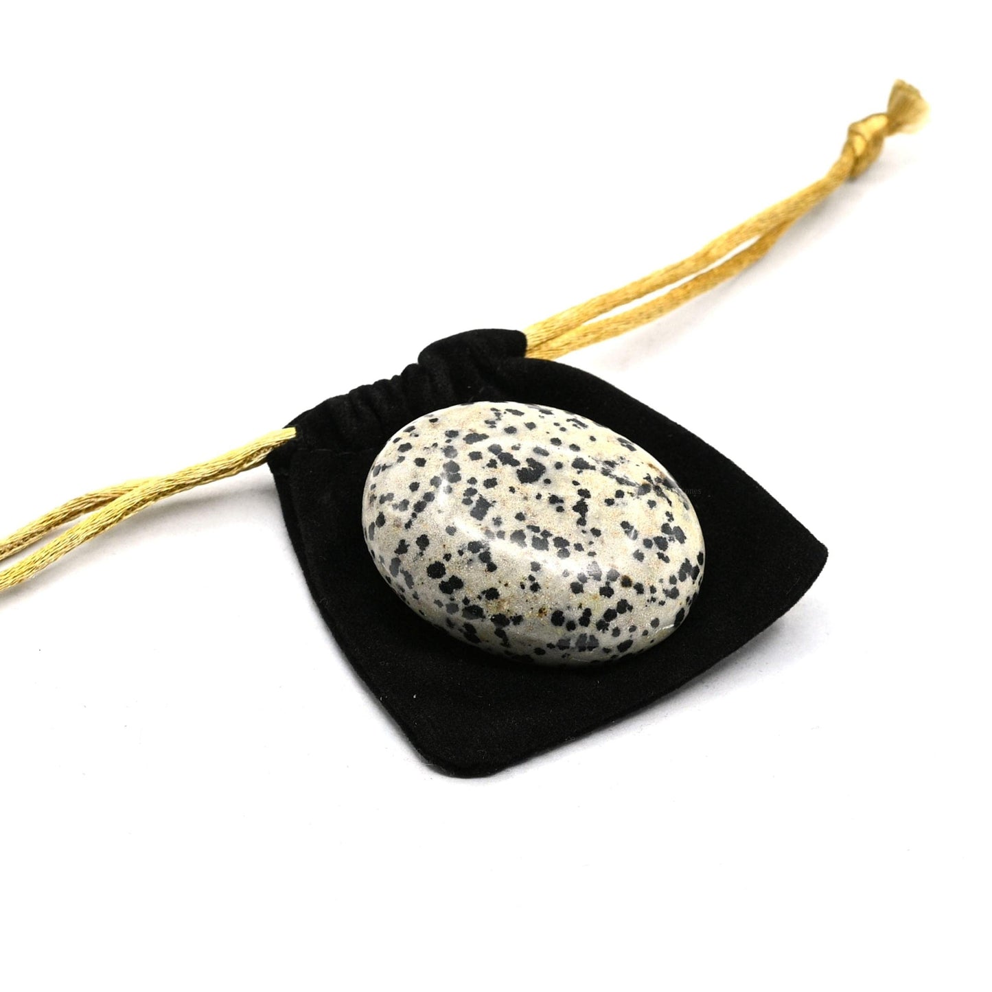 Amazing Gemstone Dalmatian Jasper Crystals and Healing Stones - Large Palm Stone Crystals Piedra - Crystal for Good Luck, Positive Energy, Meditation - Unique Stocking Stuffers Gifts for Women, Men