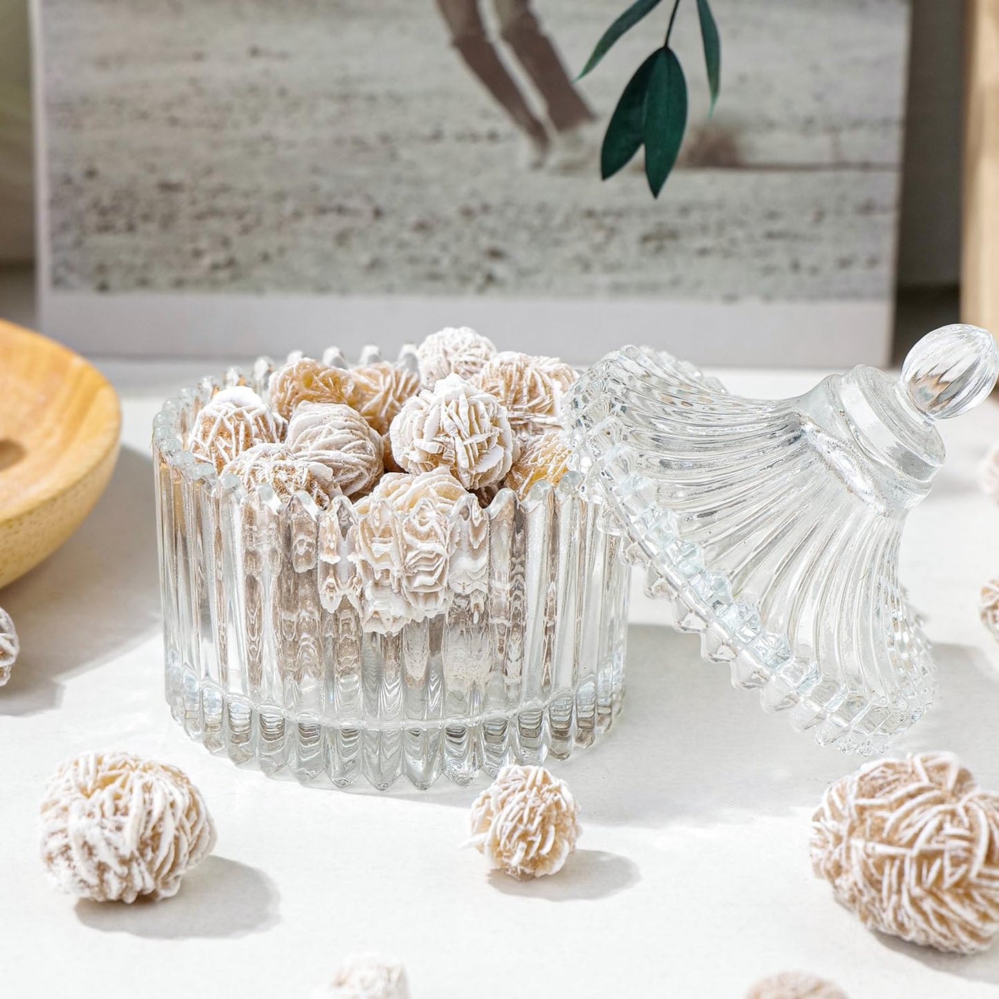 Apengshi Desert Rose Raw Crystals Natural Crystal and Healing Stones Rough Rocks Reiki Chakra Fountain Home Garden Decor Yoga Meditation DIY Stone 1.2-2''