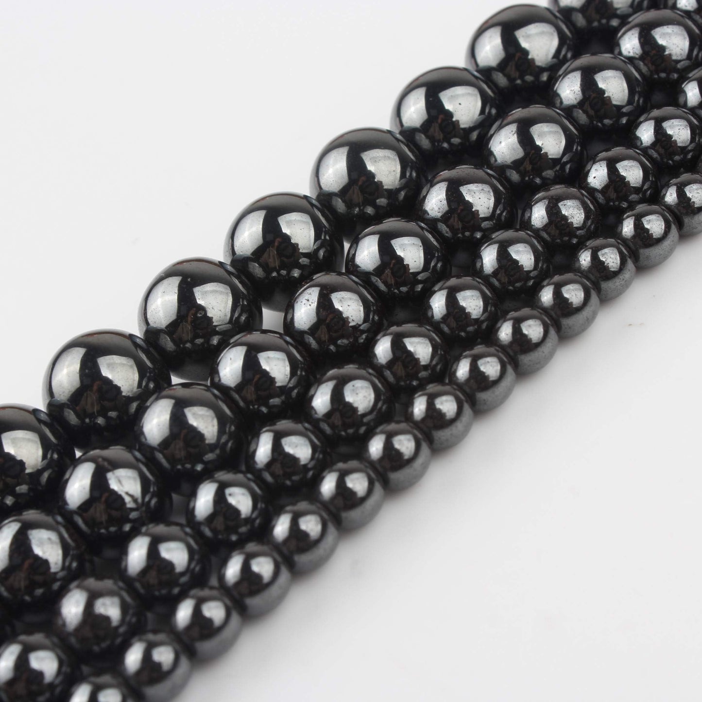 Yochus 60pcs Black Hematite Beads,6mm Healing Power Natural Stone Round Loose Beads for Jewelry Making Earring Necklace DIY Crafts
