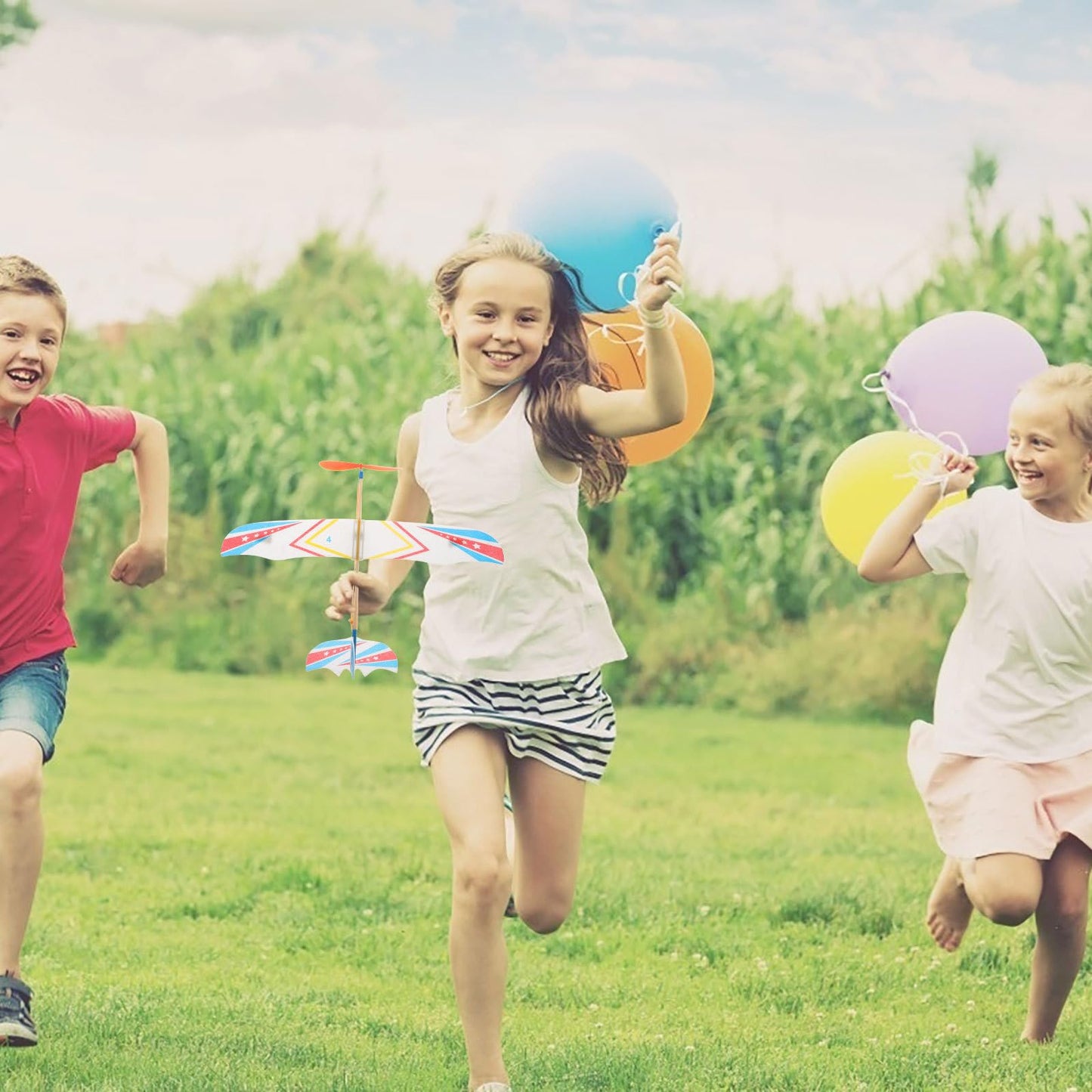 TOYANDONA 10Pcs Rubber Band Powered Airplane Model Glider Planes Airplane Birthday Party Favor Plane Indoor Outdoor Toys for Kids Children (Random Style)